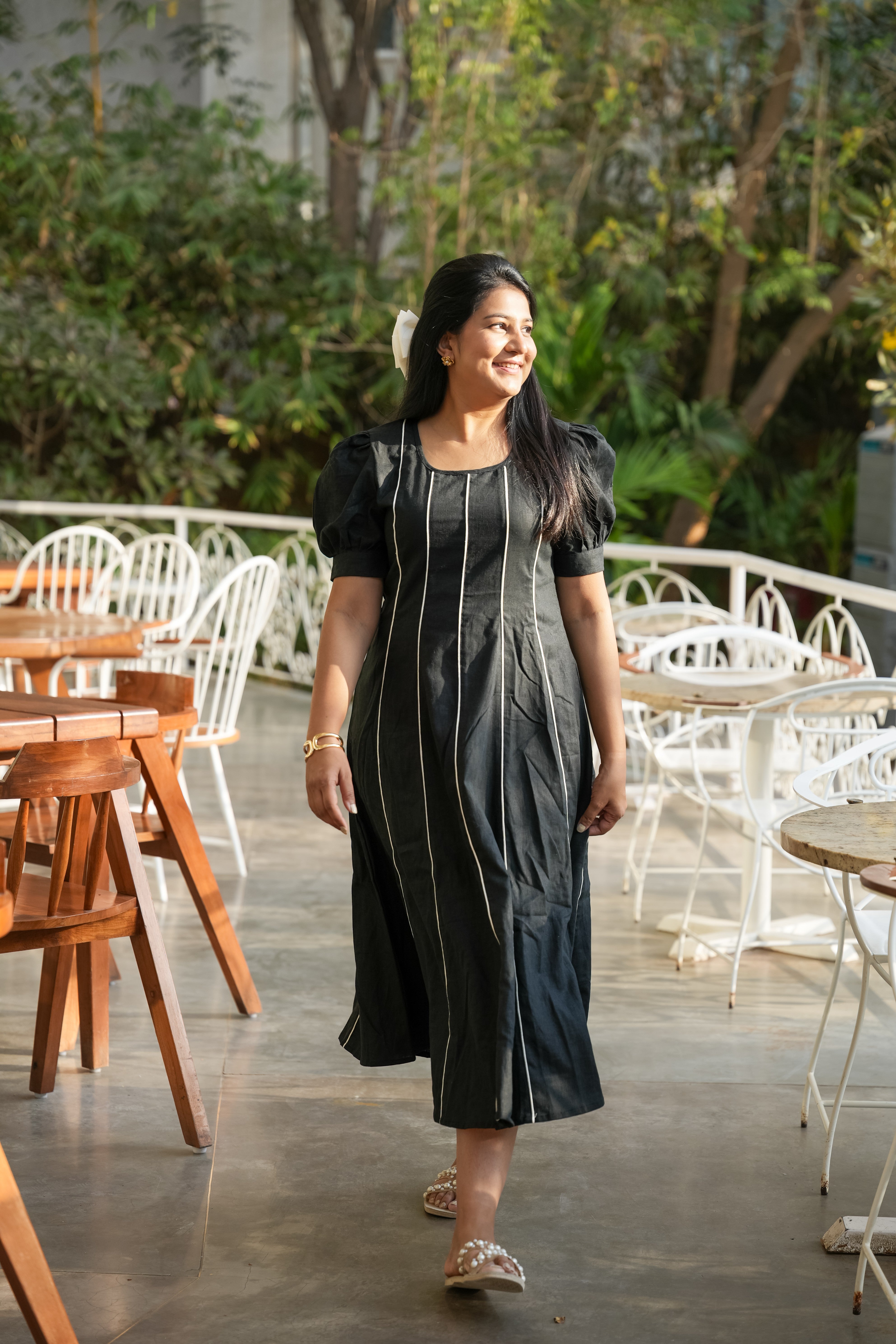 Black Grace in Lines Dress