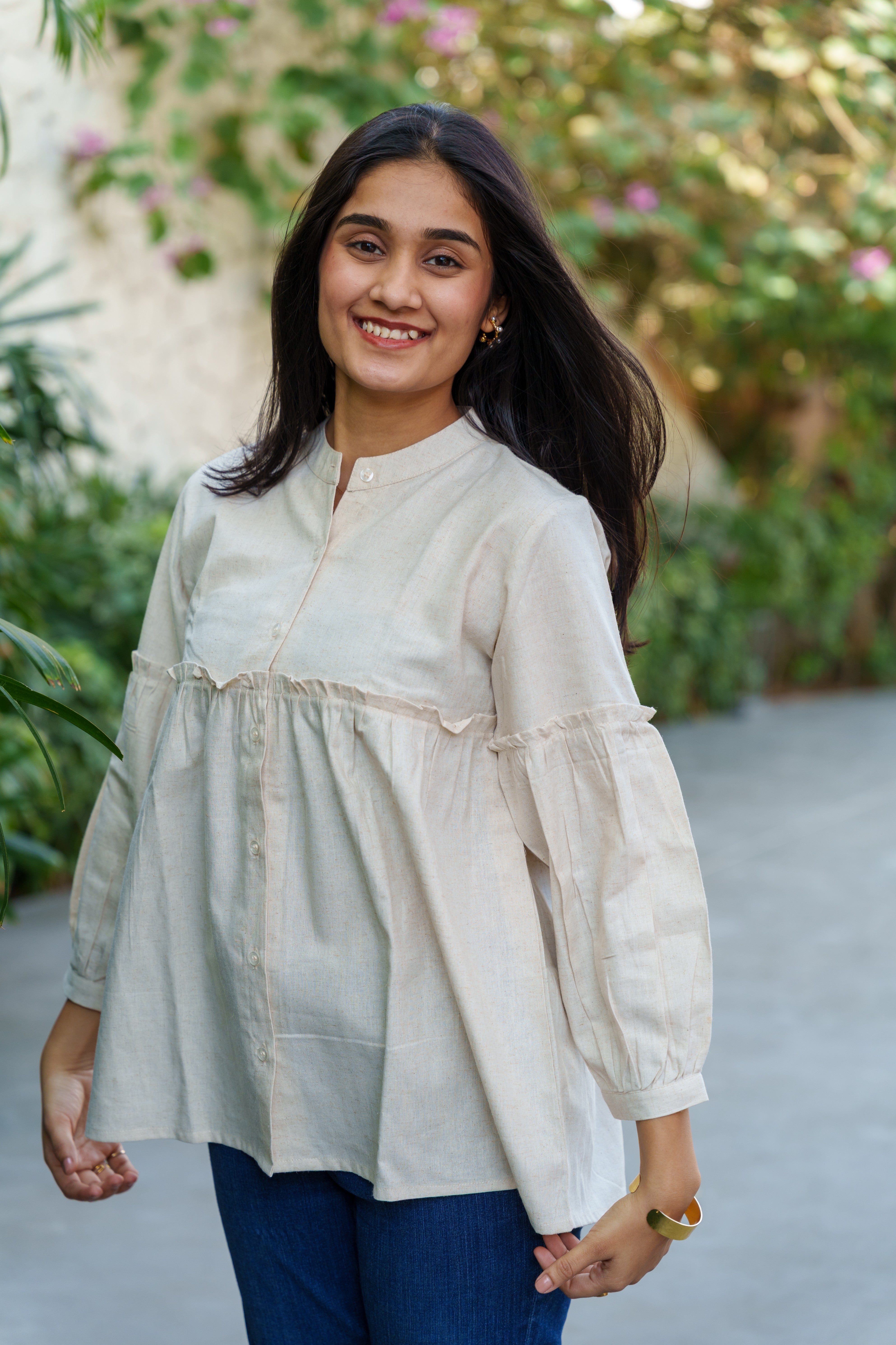 Cream Sunset Hues Top