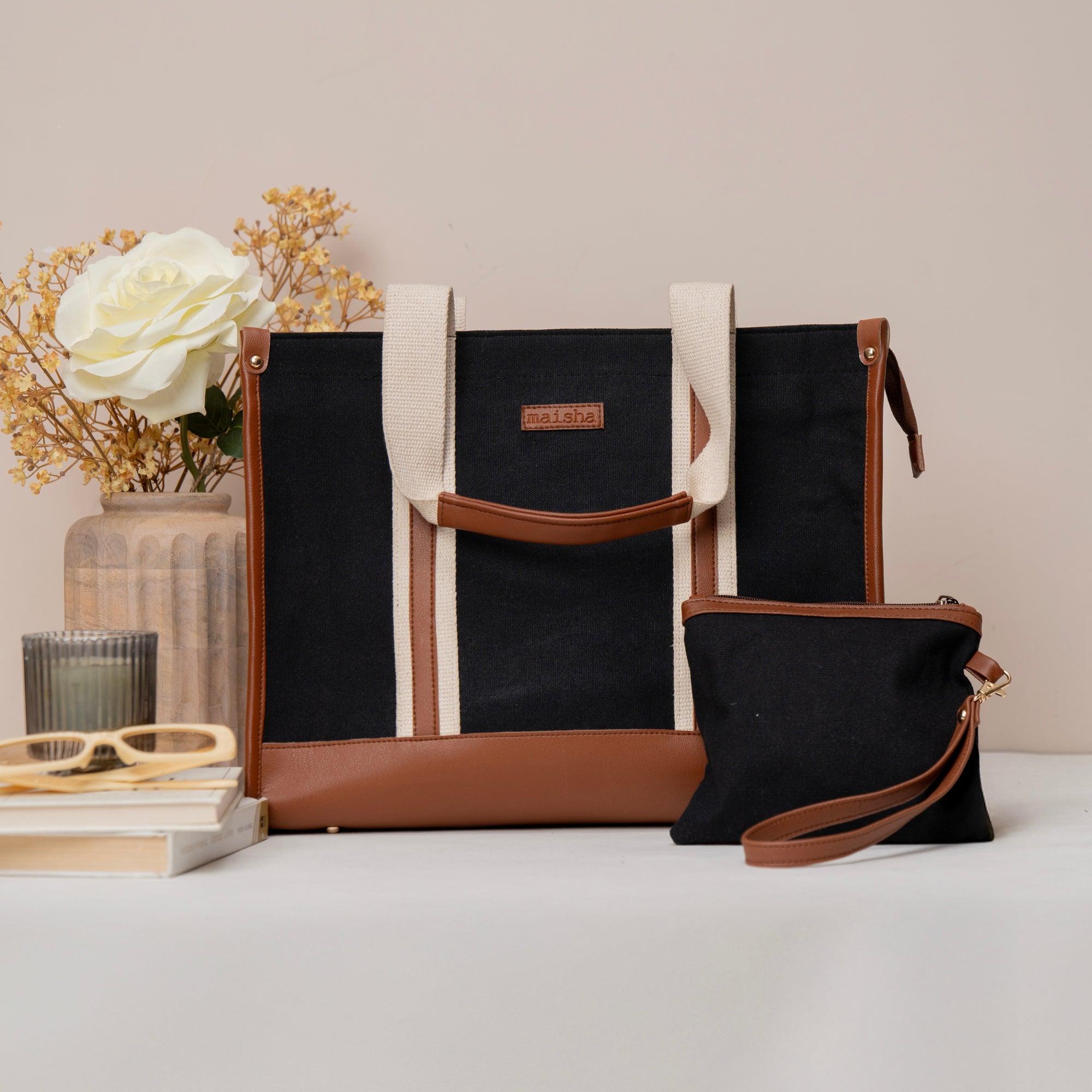 Midnight Canvas Office Tote Bag