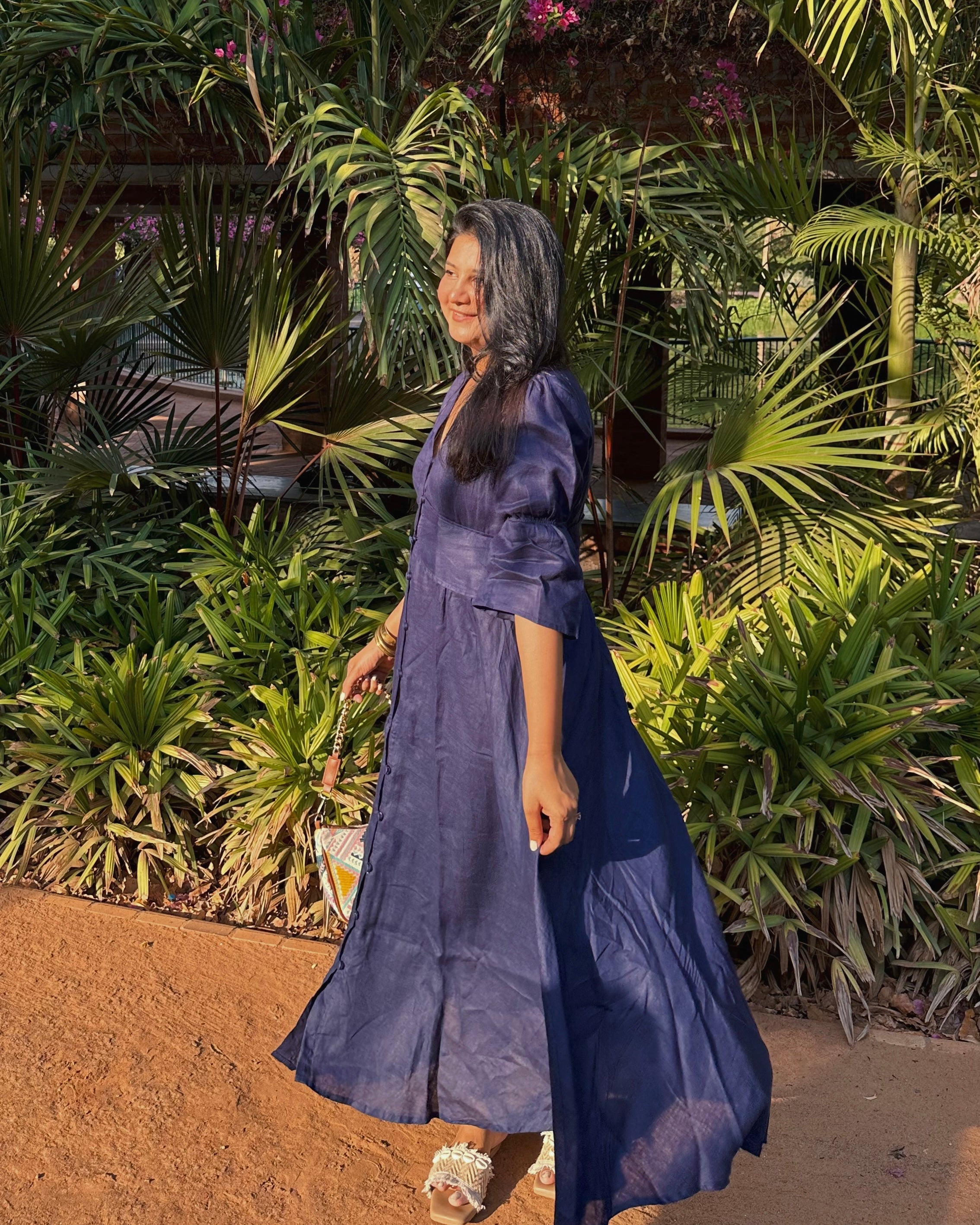 Midnight Blue - Linen Dress