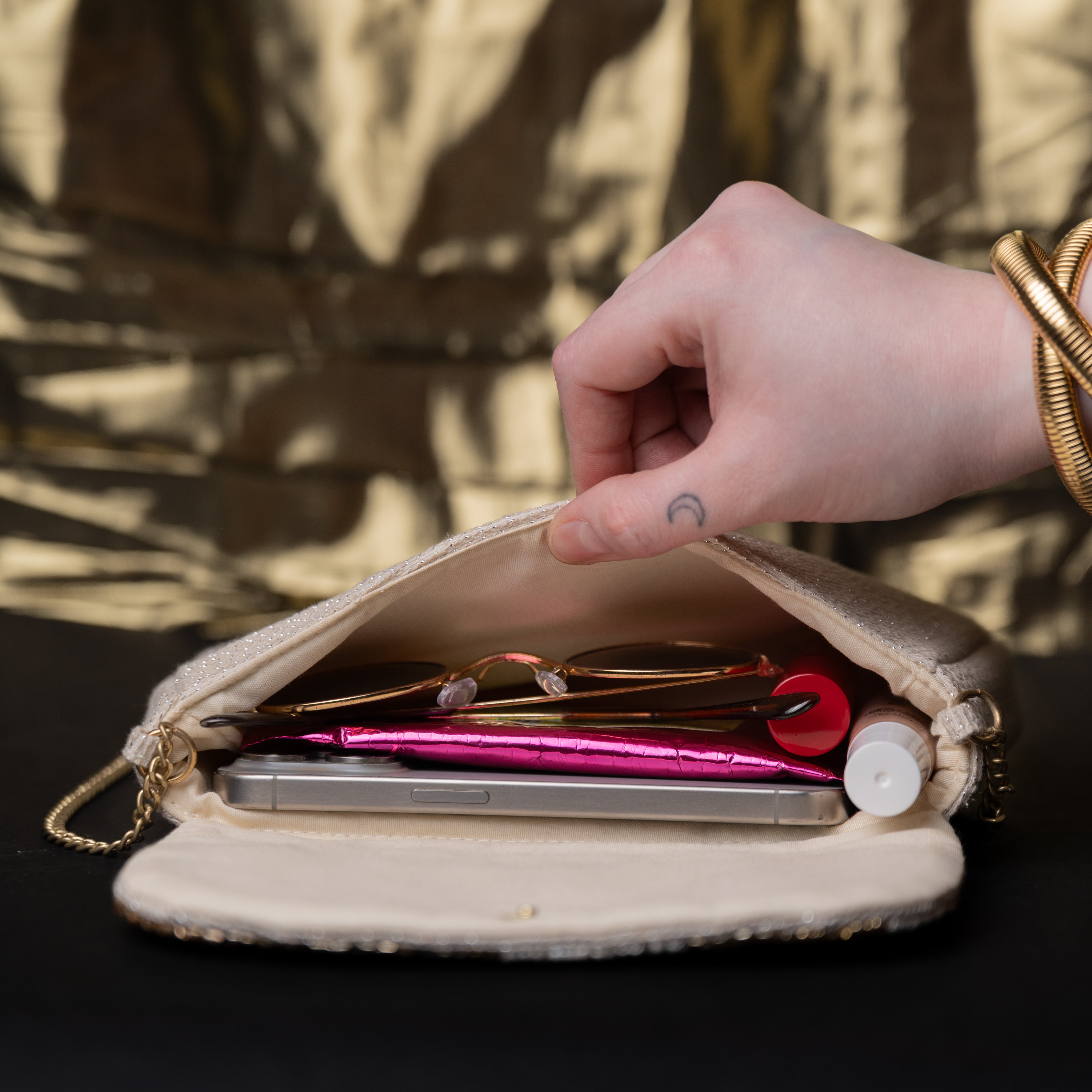 Noor Beige Festive Sling Bag