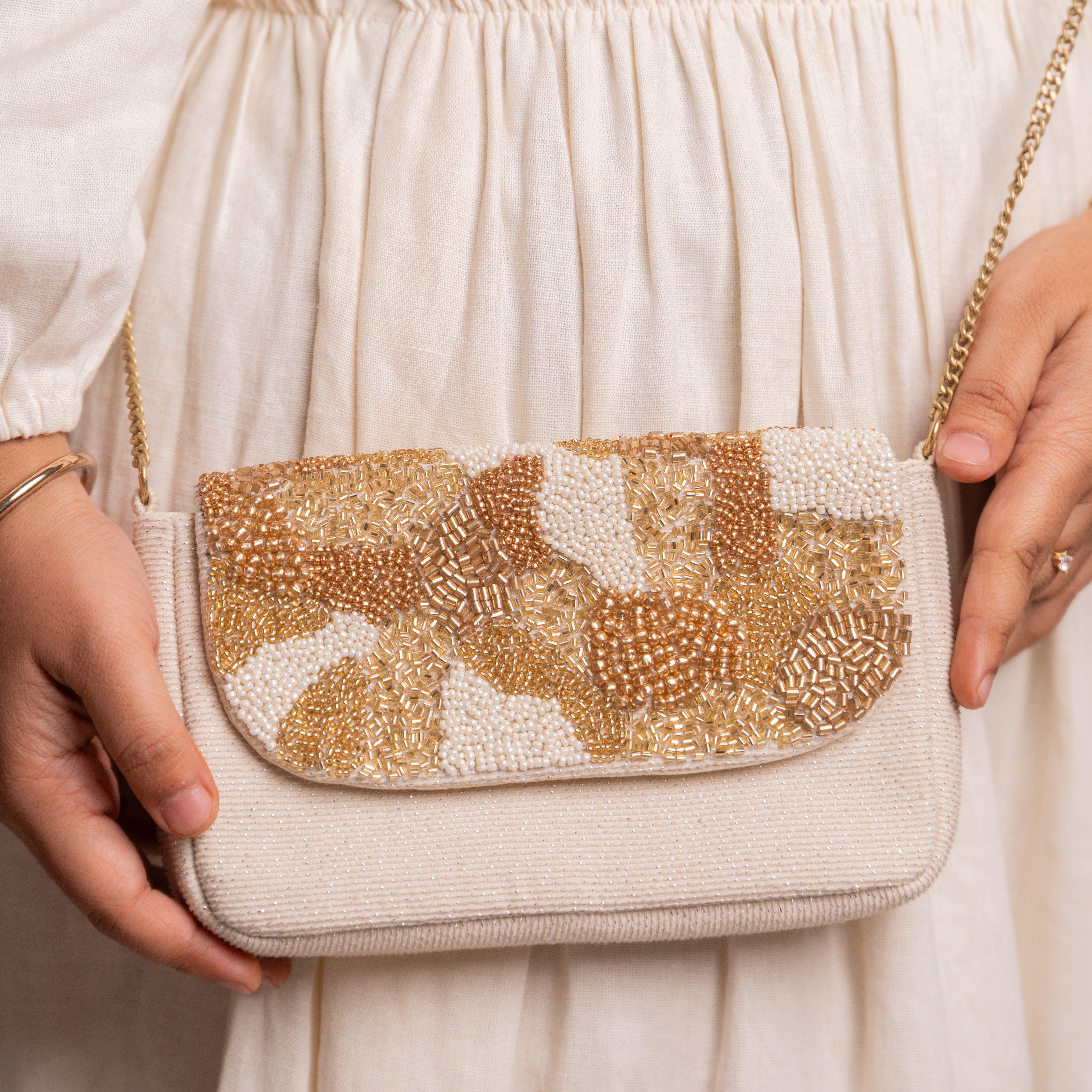 Noor Beige Festive Sling Bag