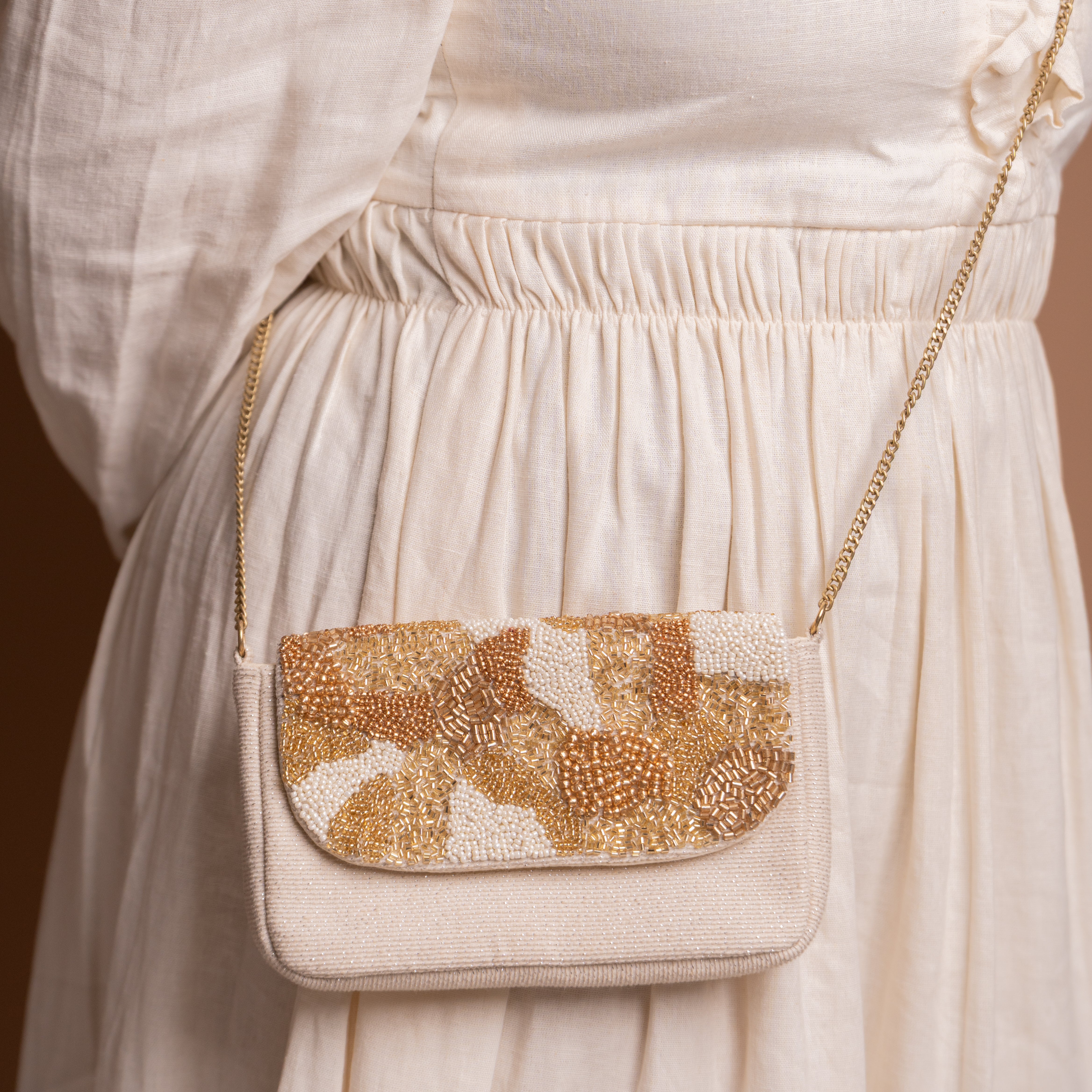 Noor Beige Festive Sling Bag