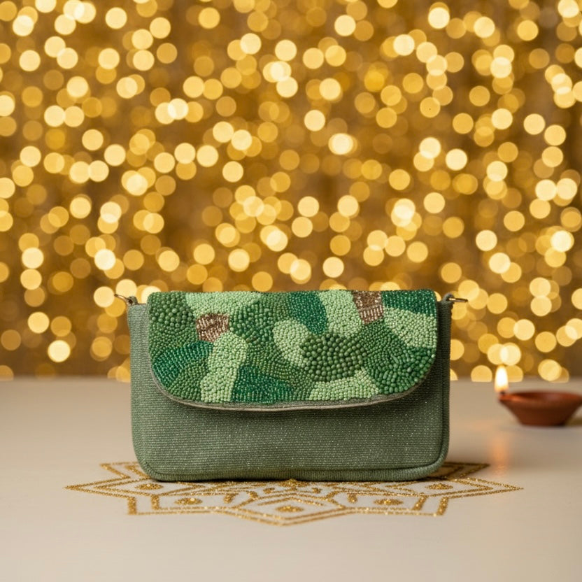 Green Gardenia Festive Sling Bag