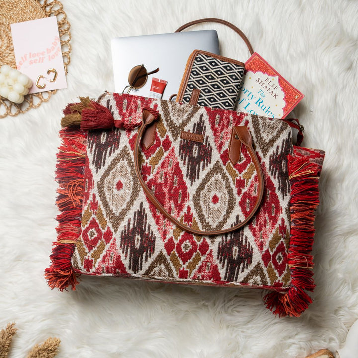 Tribal Rouge Ruffle Beach Tote