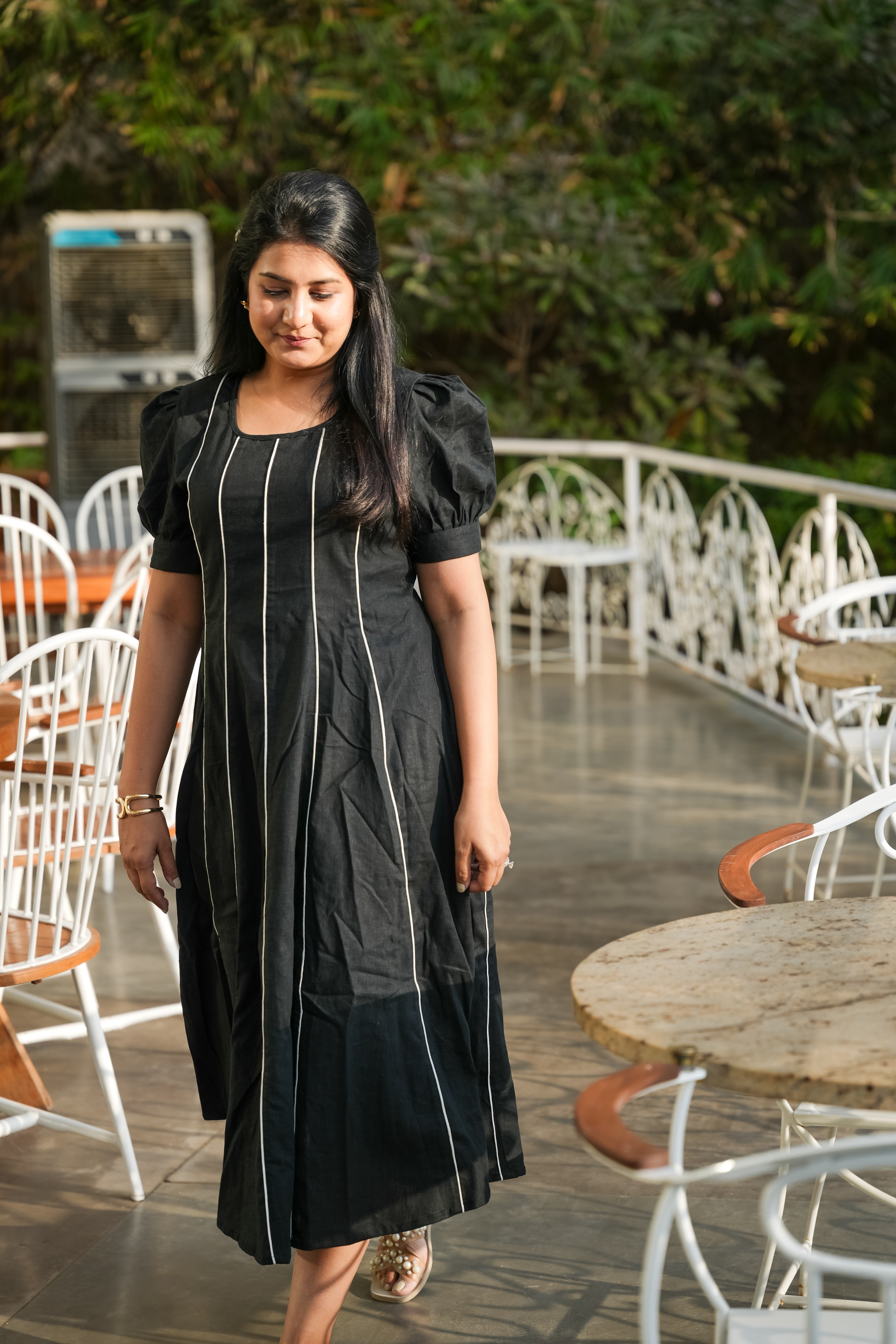 Black Grace in Lines Dress