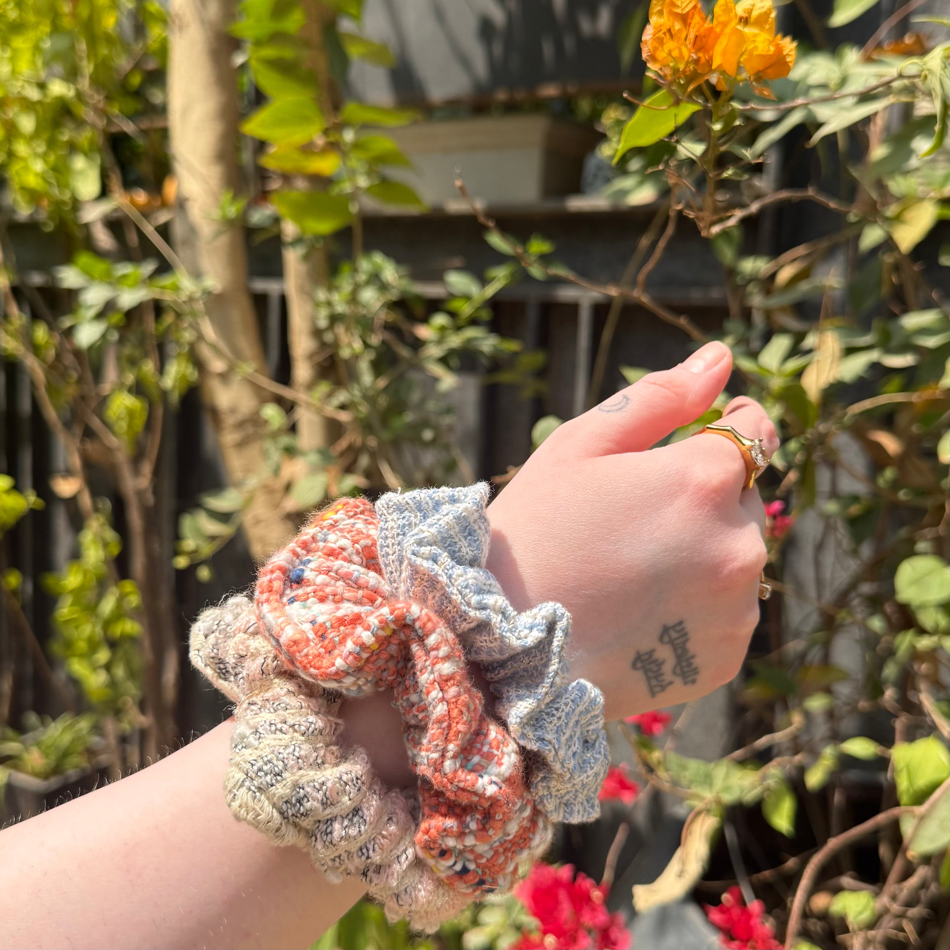 Pastel Bloom Scrunchie Combo