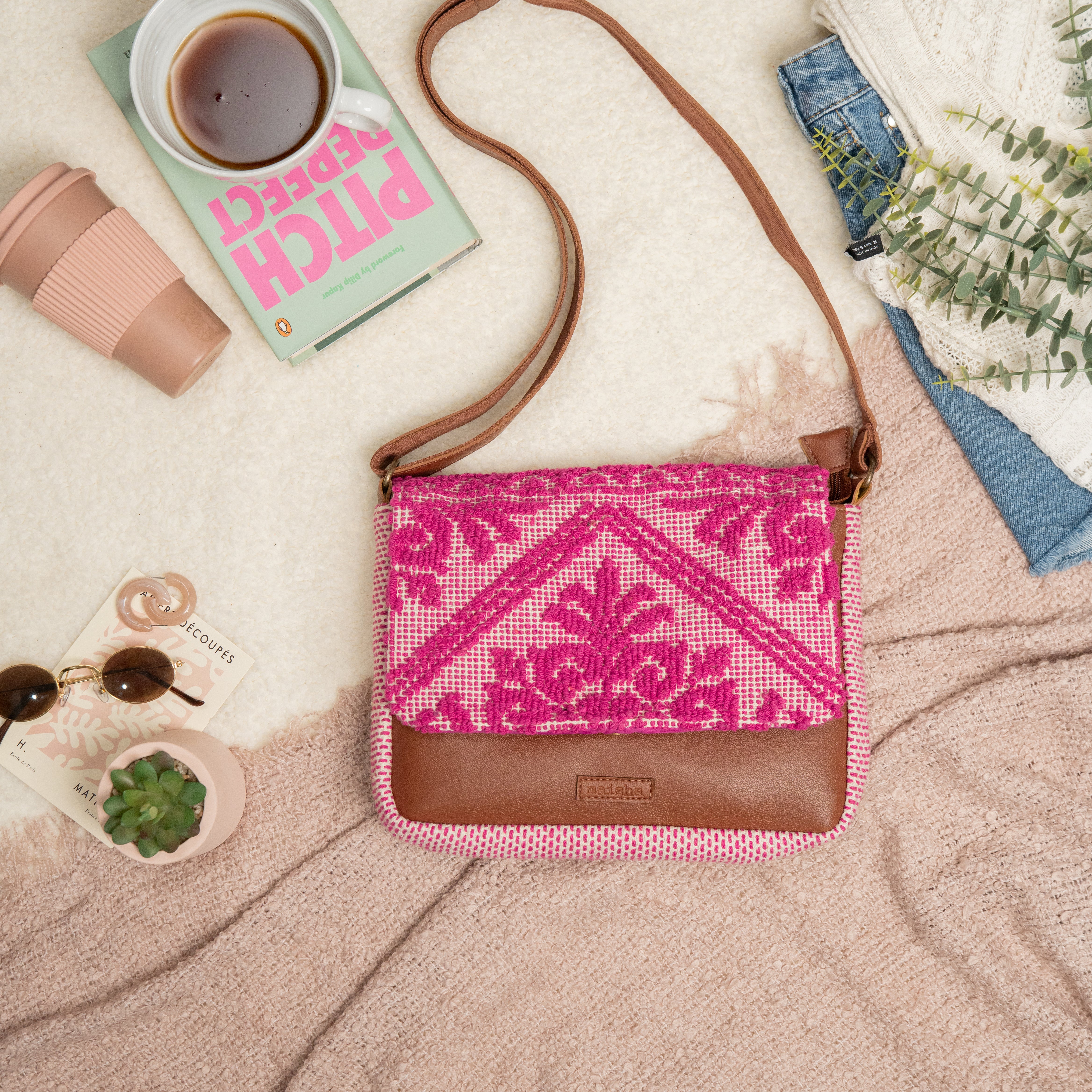 Fushsia Flame Crossbody Bag