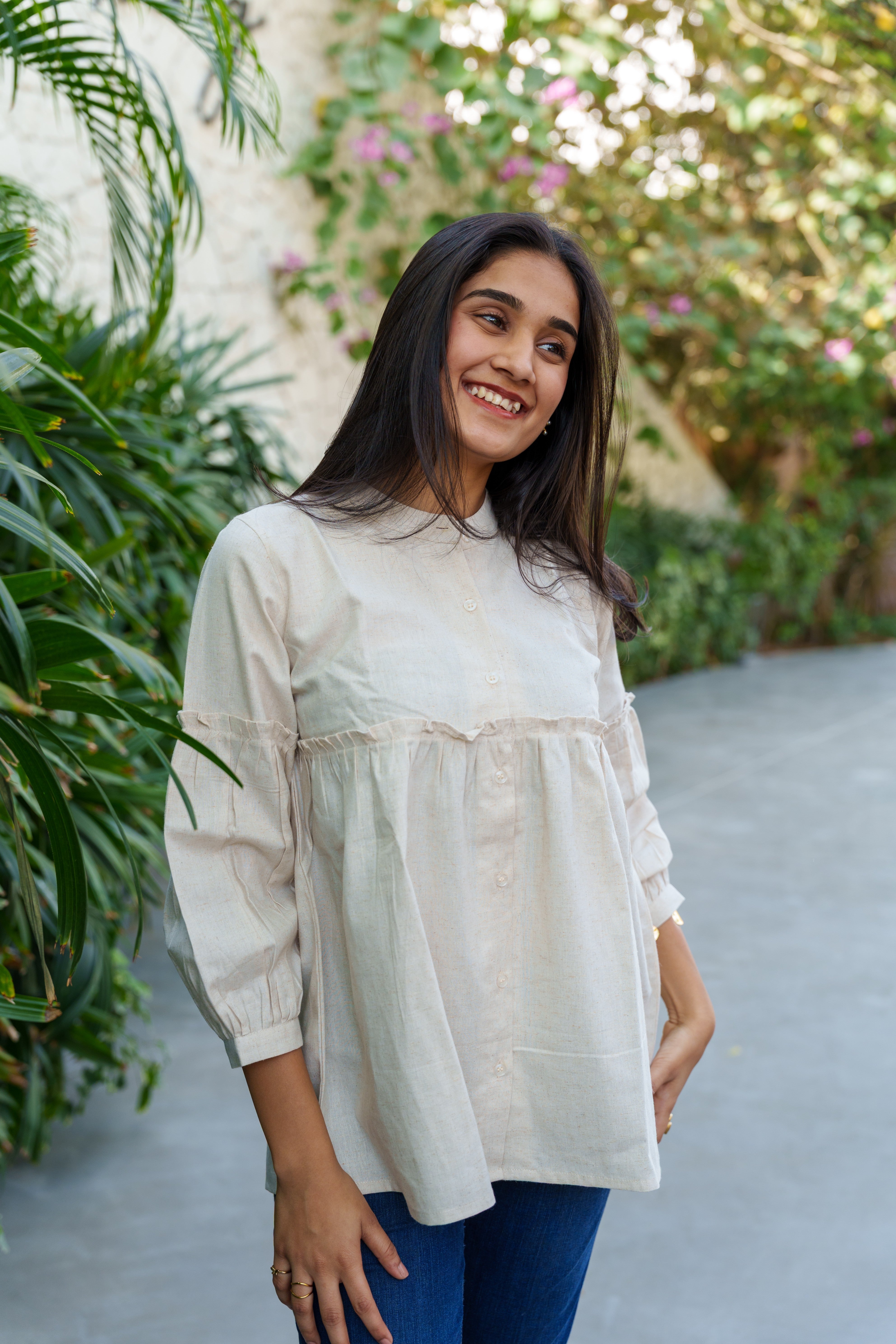 Cream Sunset Hues Top