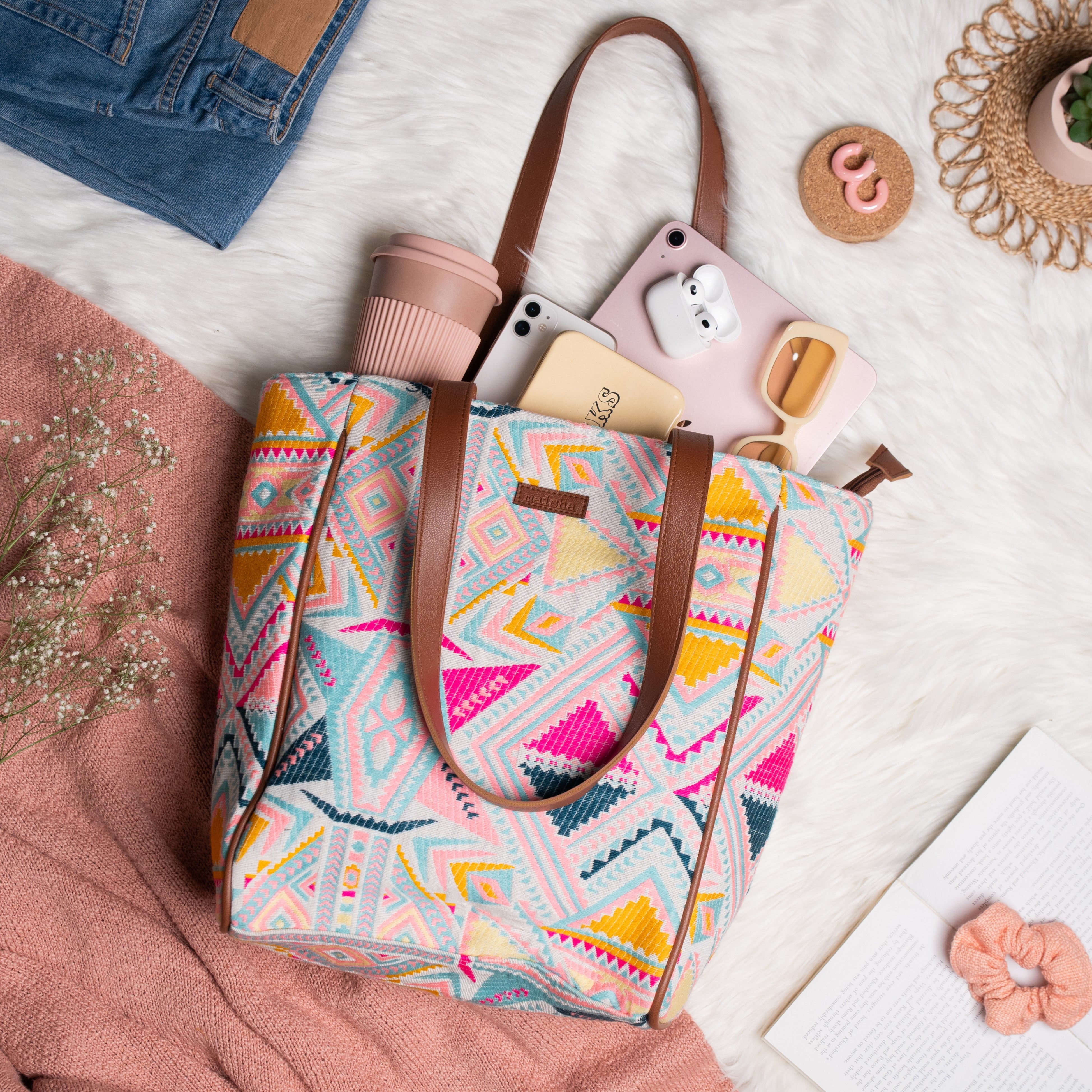 Pastel Passion Cotton Jacquard Tote Bag