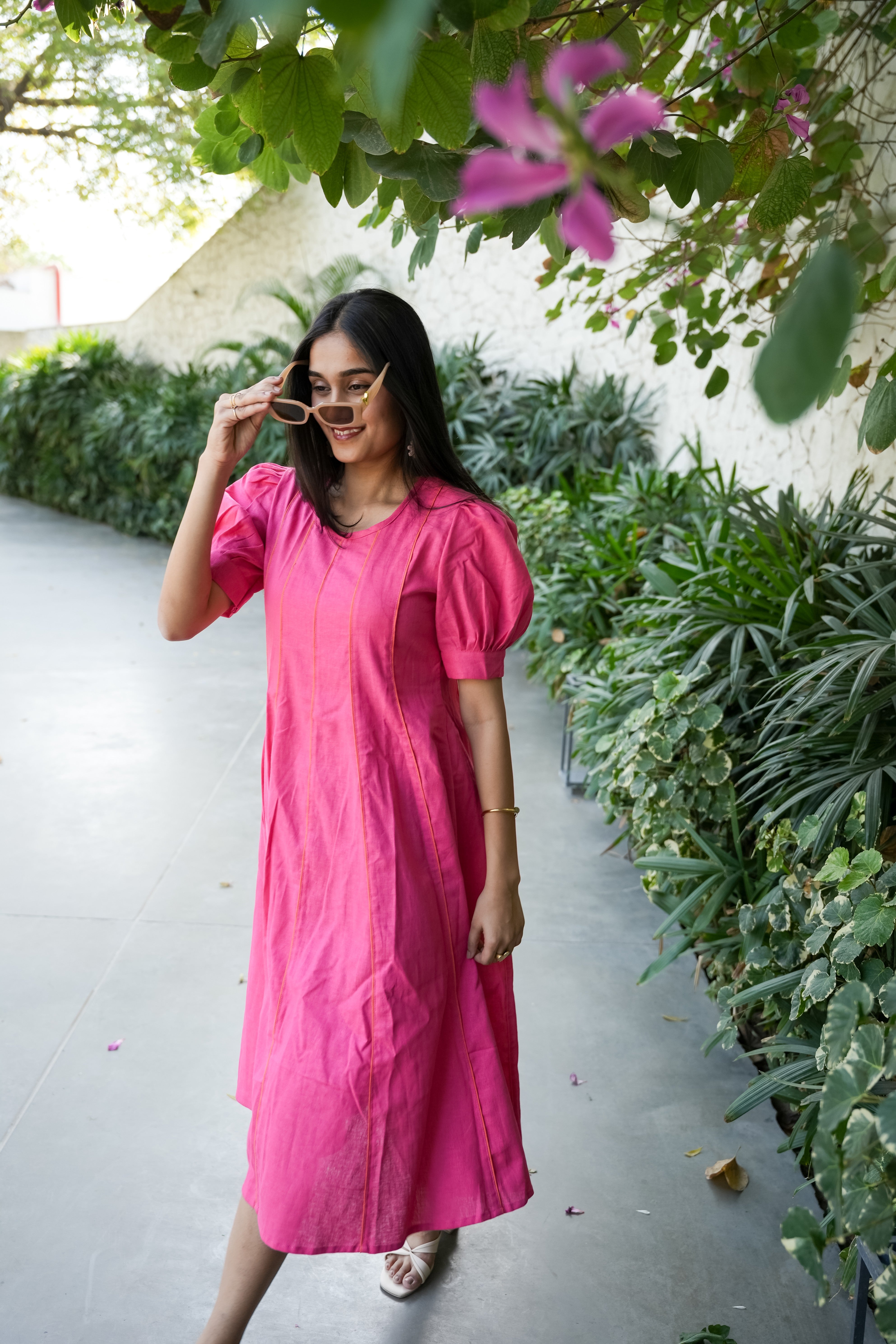 Pink Grace in Lines Dress