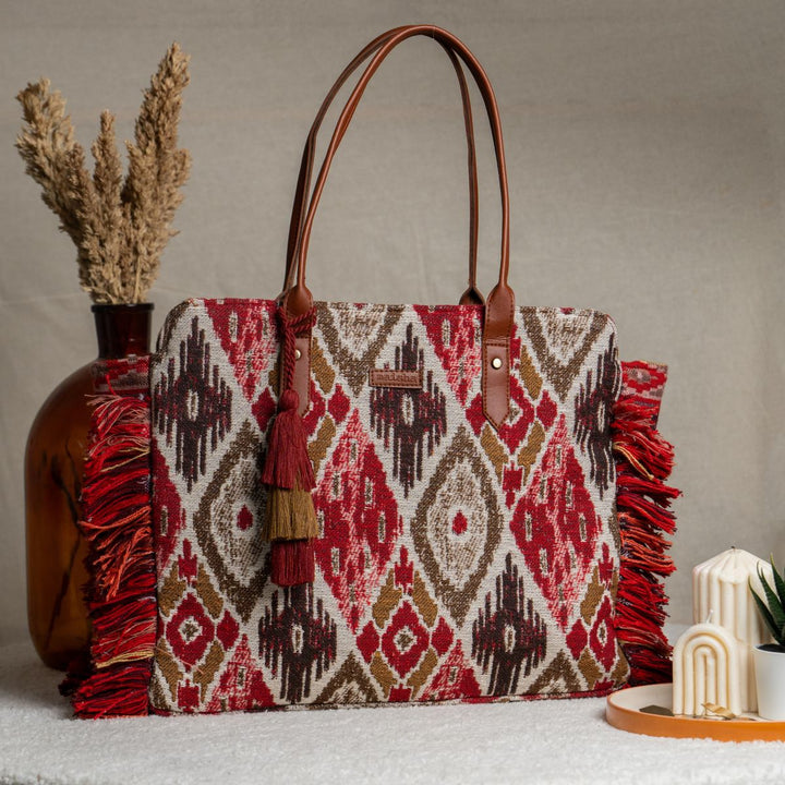 Tribal Rouge Ruffle Beach Tote