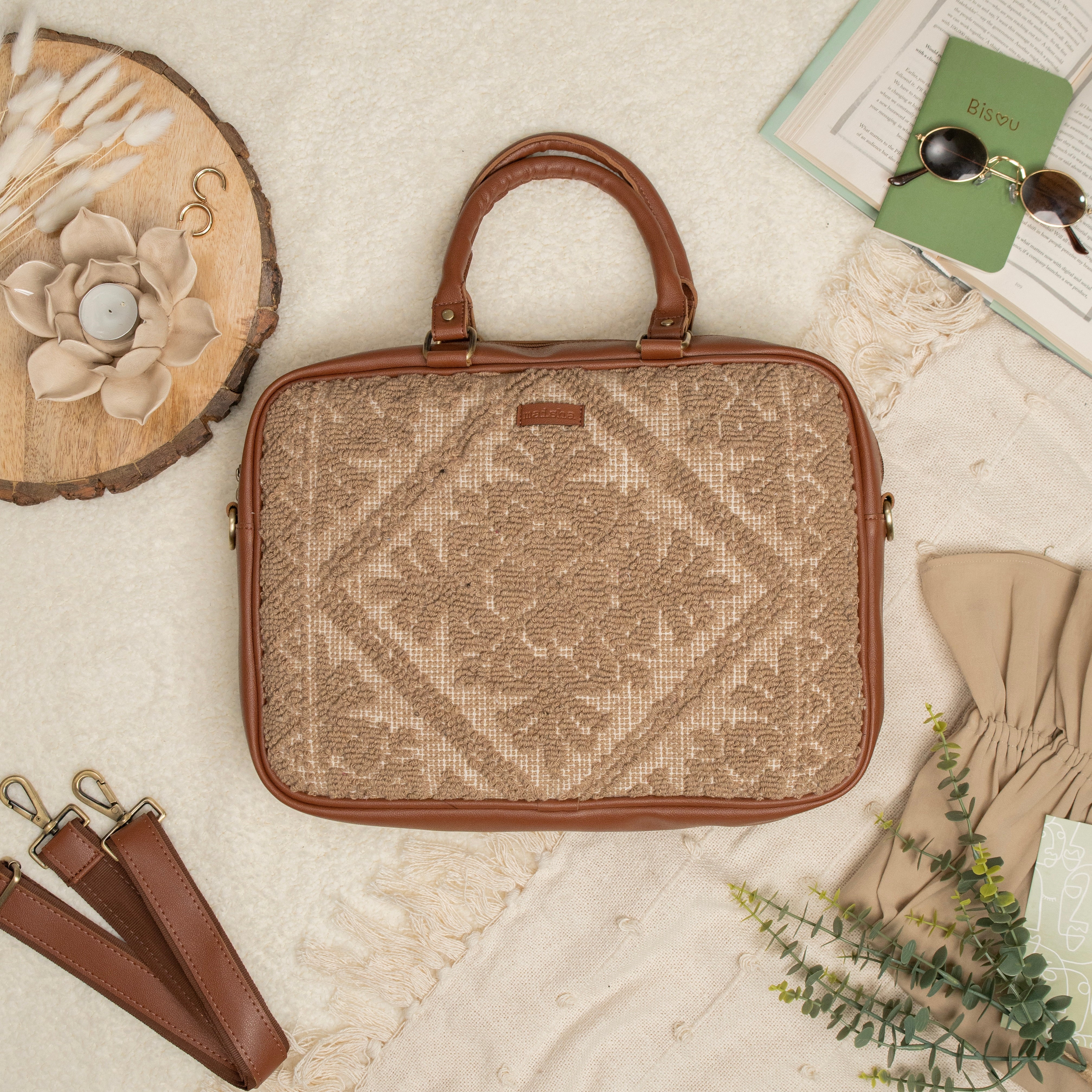 Beige Biscotti Laptop Bag