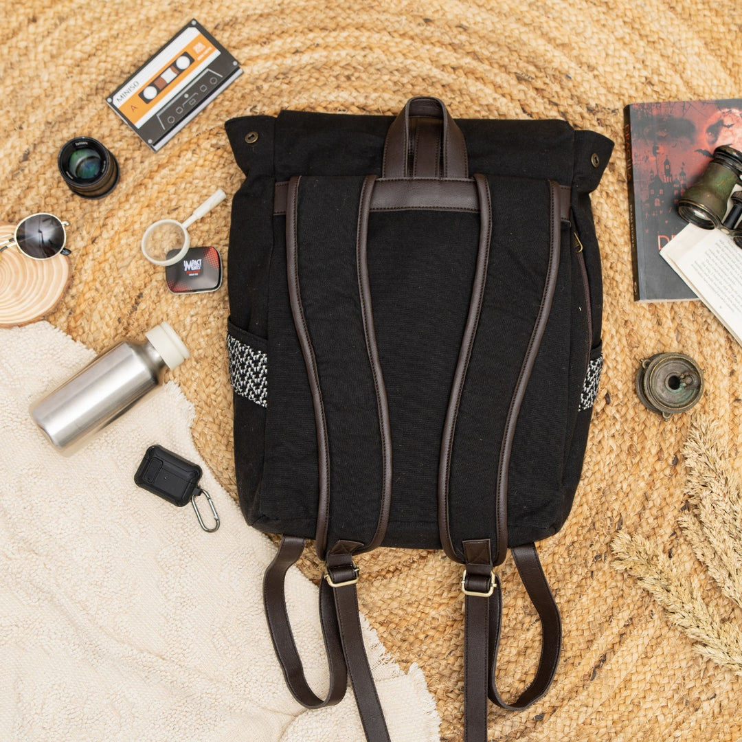 Charcoal Black Unisex Backpack Bag