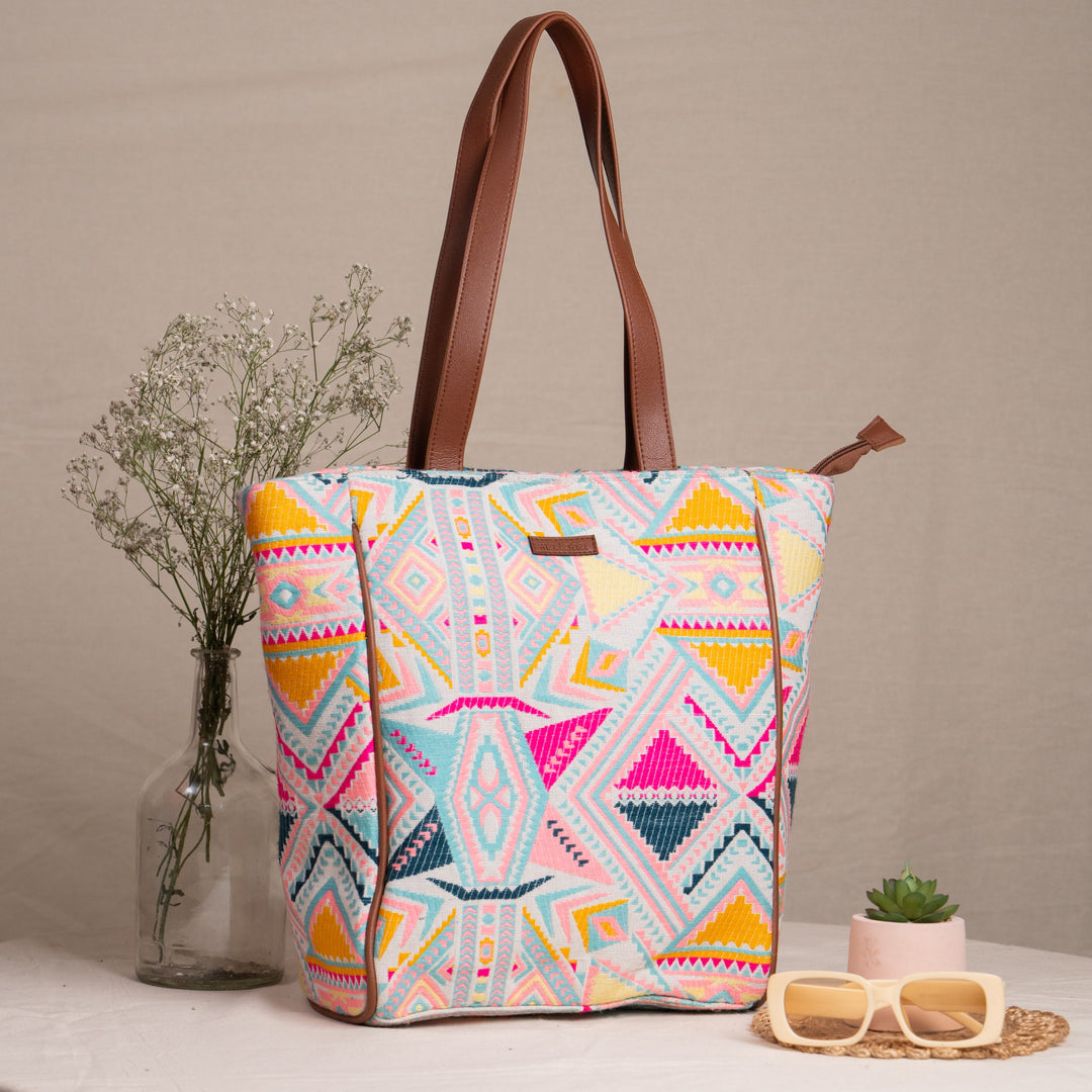 Pastel Passion Cotton Jacquard Tote Bag