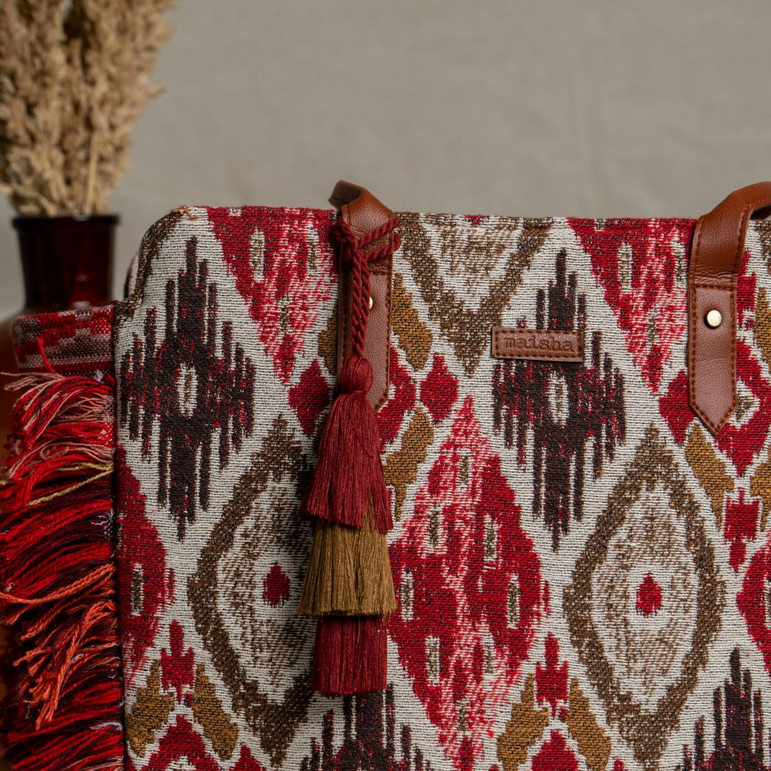 Tribal Rouge Ruffle Beach Tote