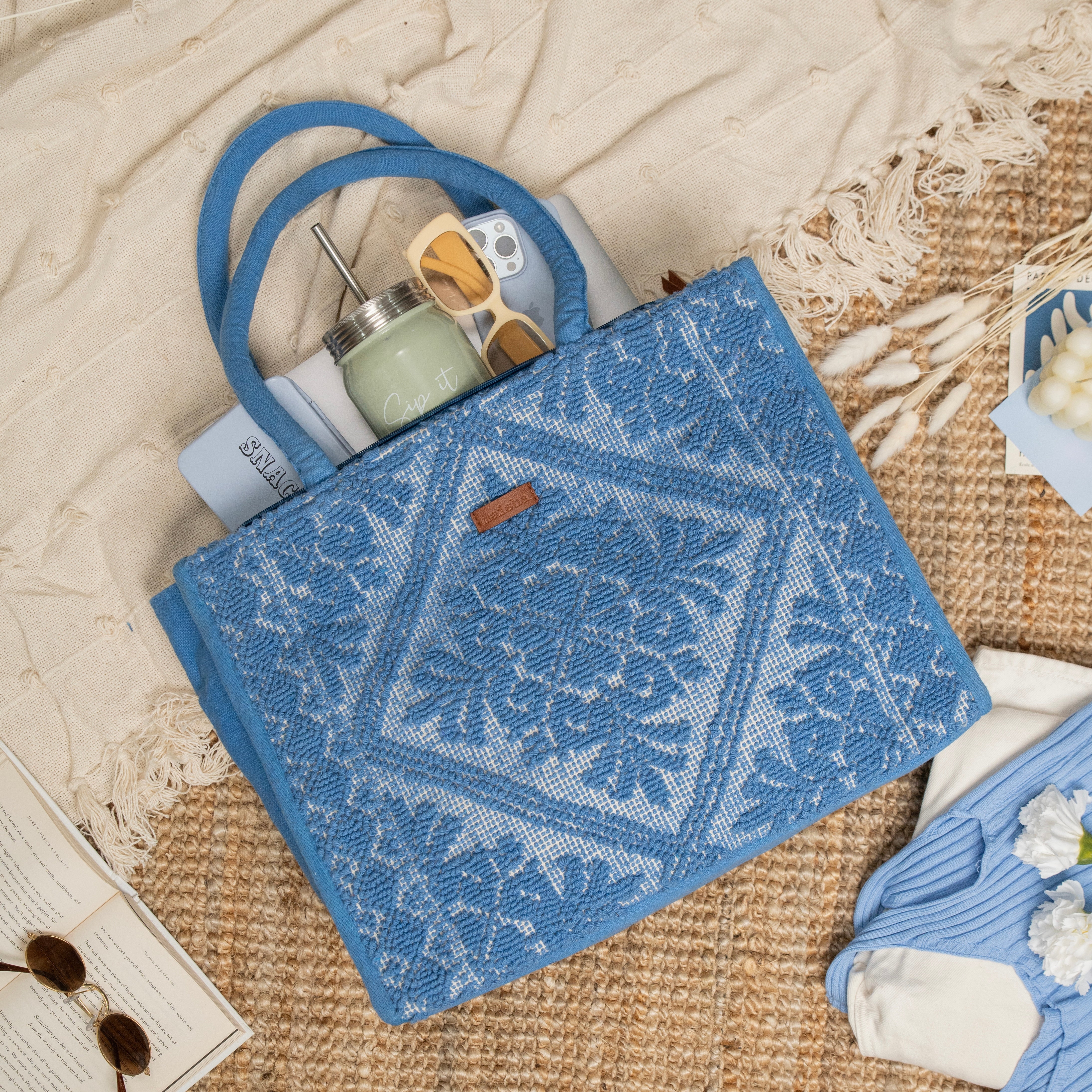 Electric Blue Tote Bag