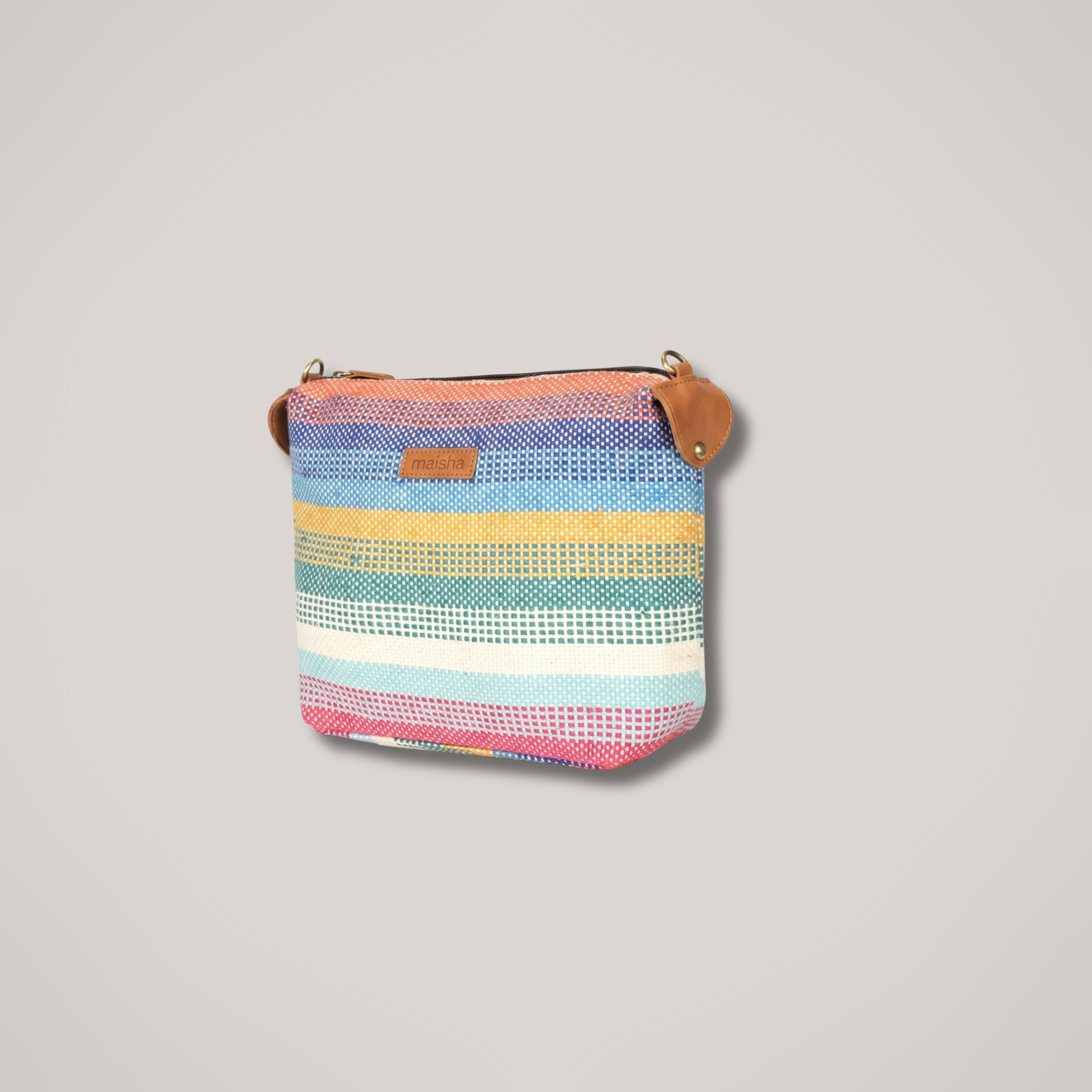 Colourful Remix Tan Pouch / Sling Bag
