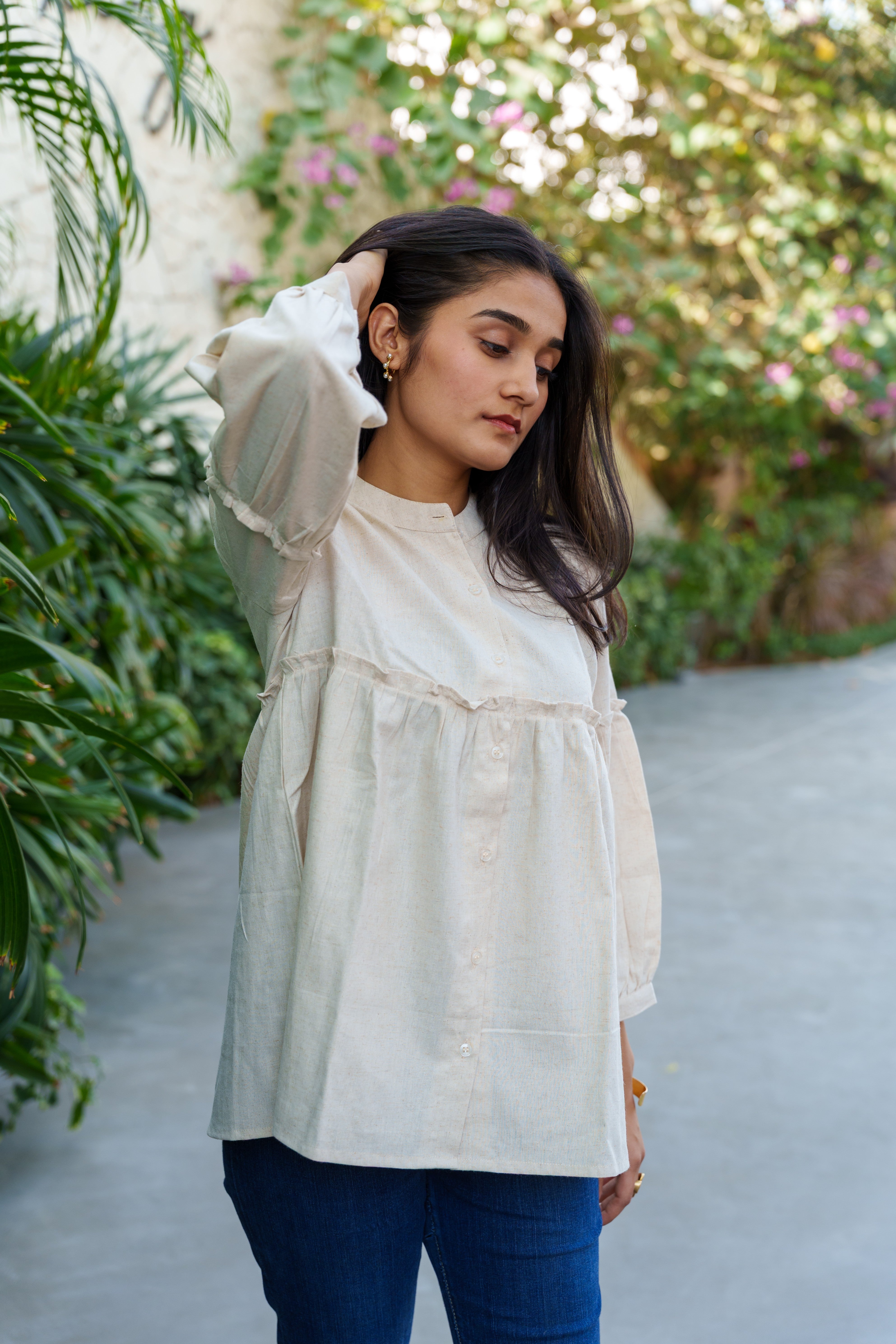 Cream Sunset Hues Top