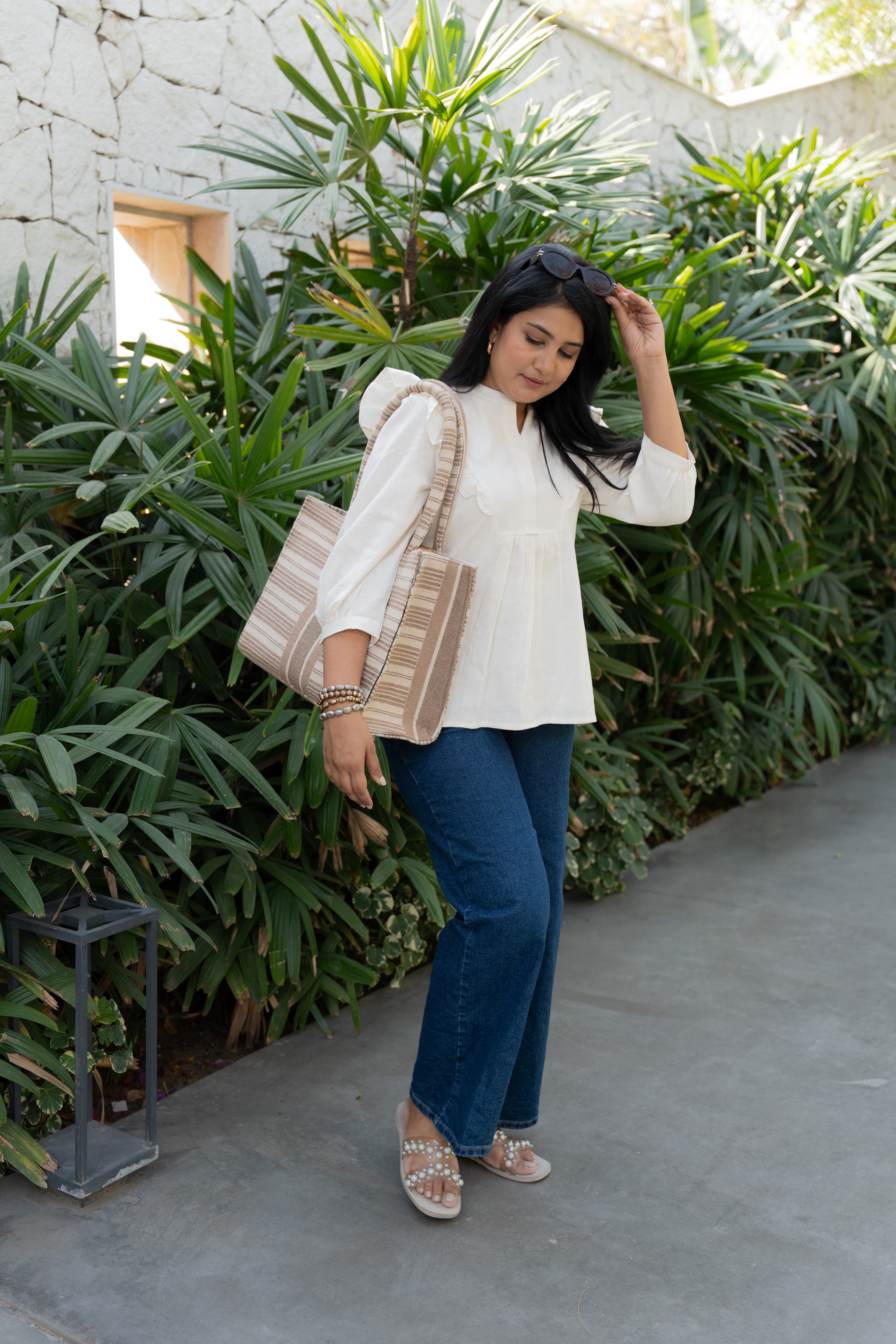 Cream Whimsy Waves Top