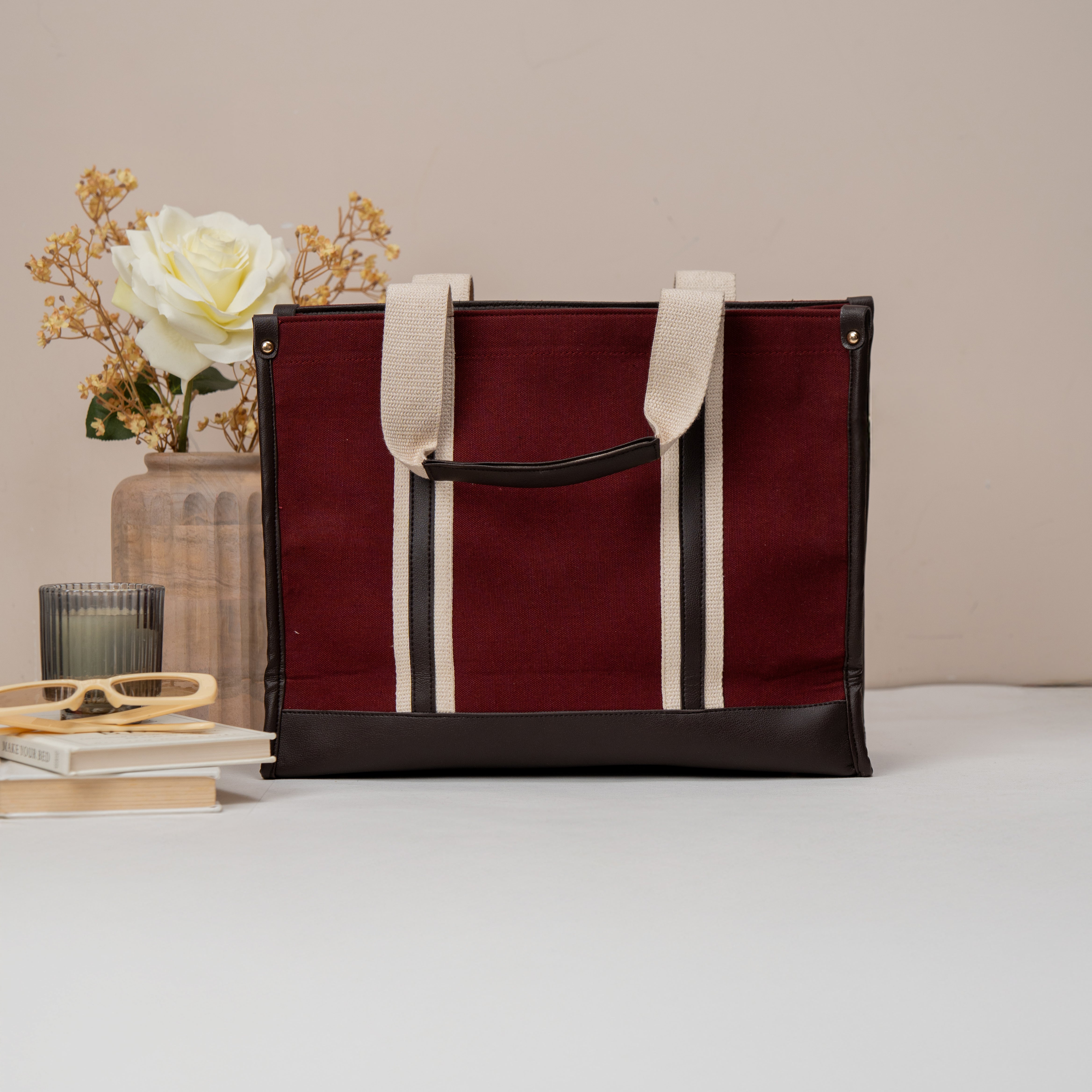 Mulberry Canvas Office Tote Bag