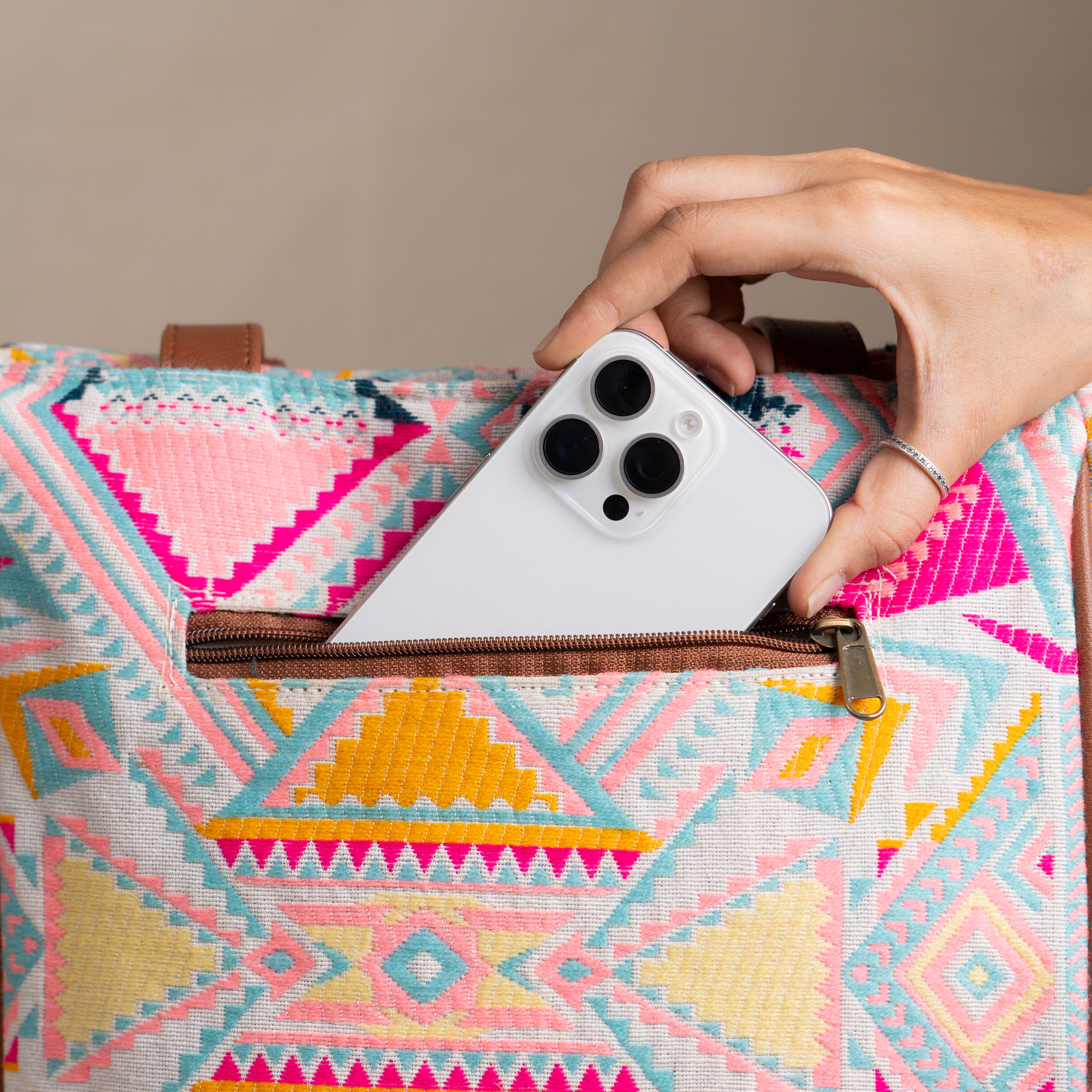 Pastel Passion Cotton Jacquard Tote Bag