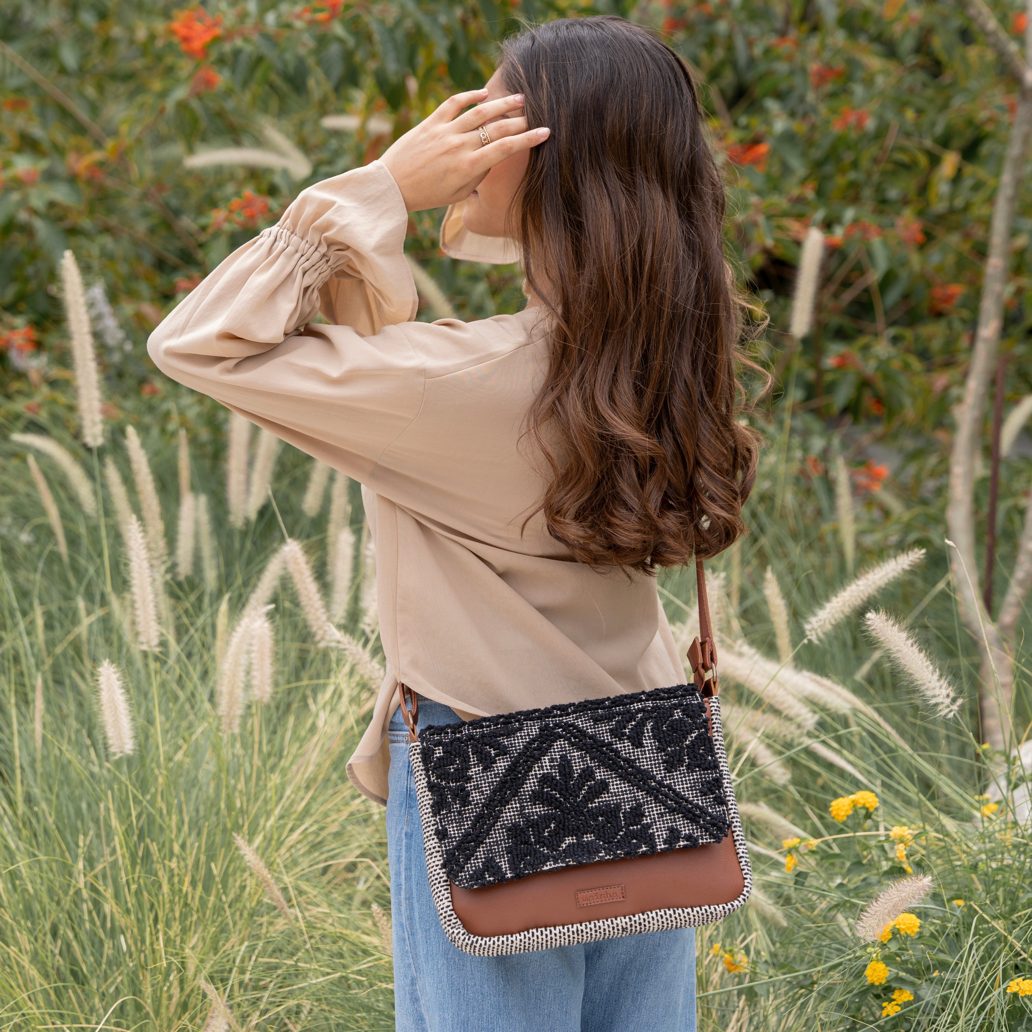 Midnight Bloom Crossbody Bag