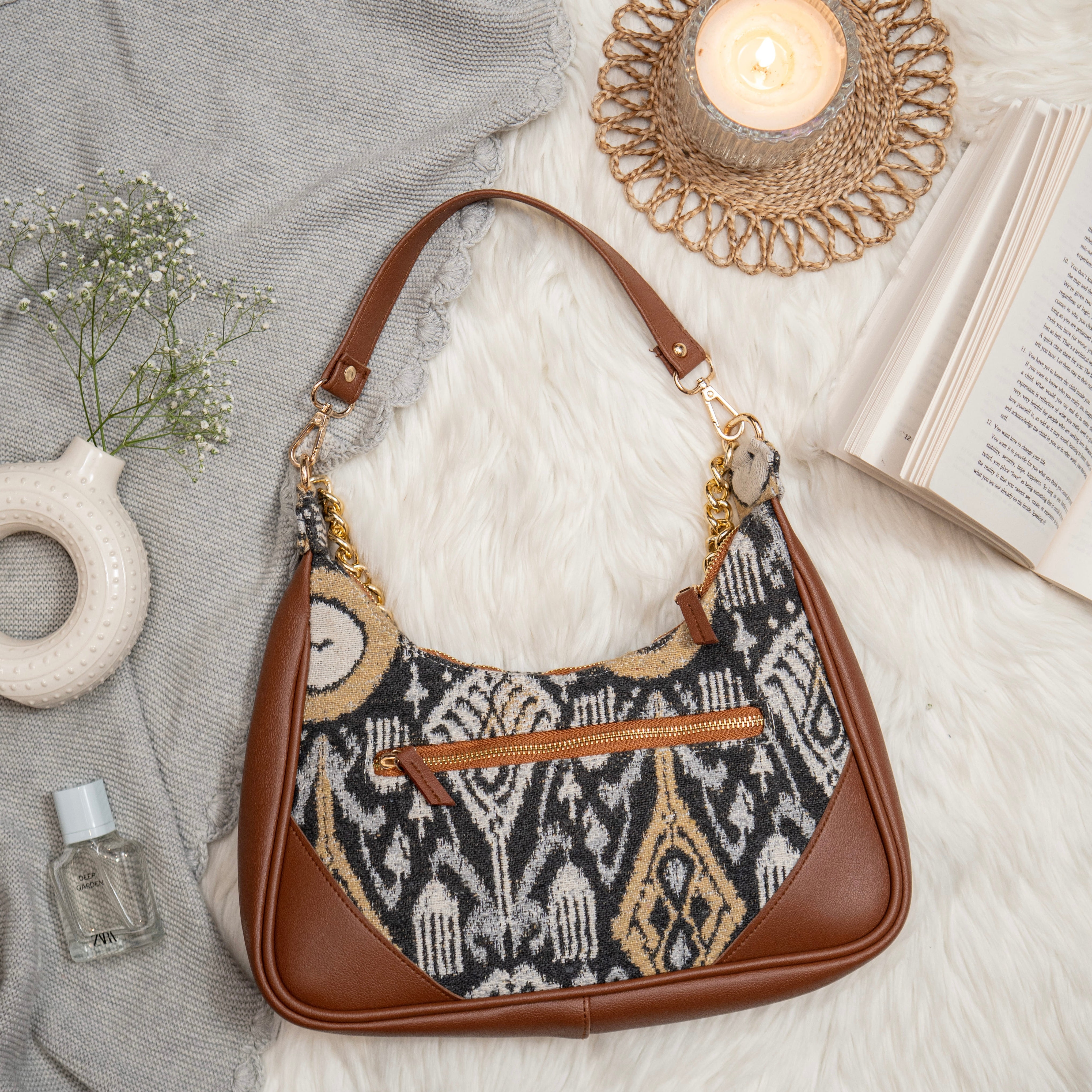 Life In Grey Hobo Baguette Bag