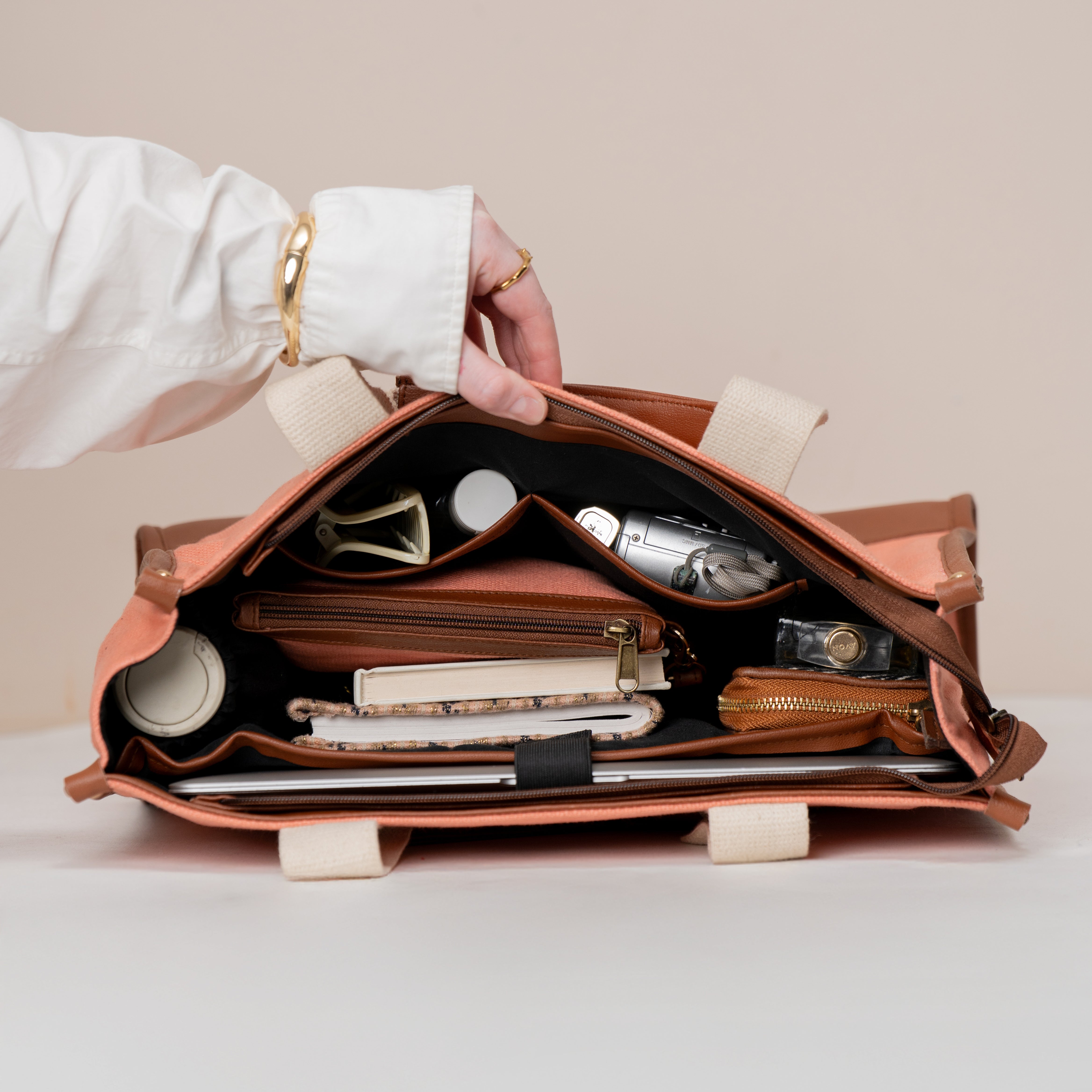 Blush Canvas Office Tote Bag