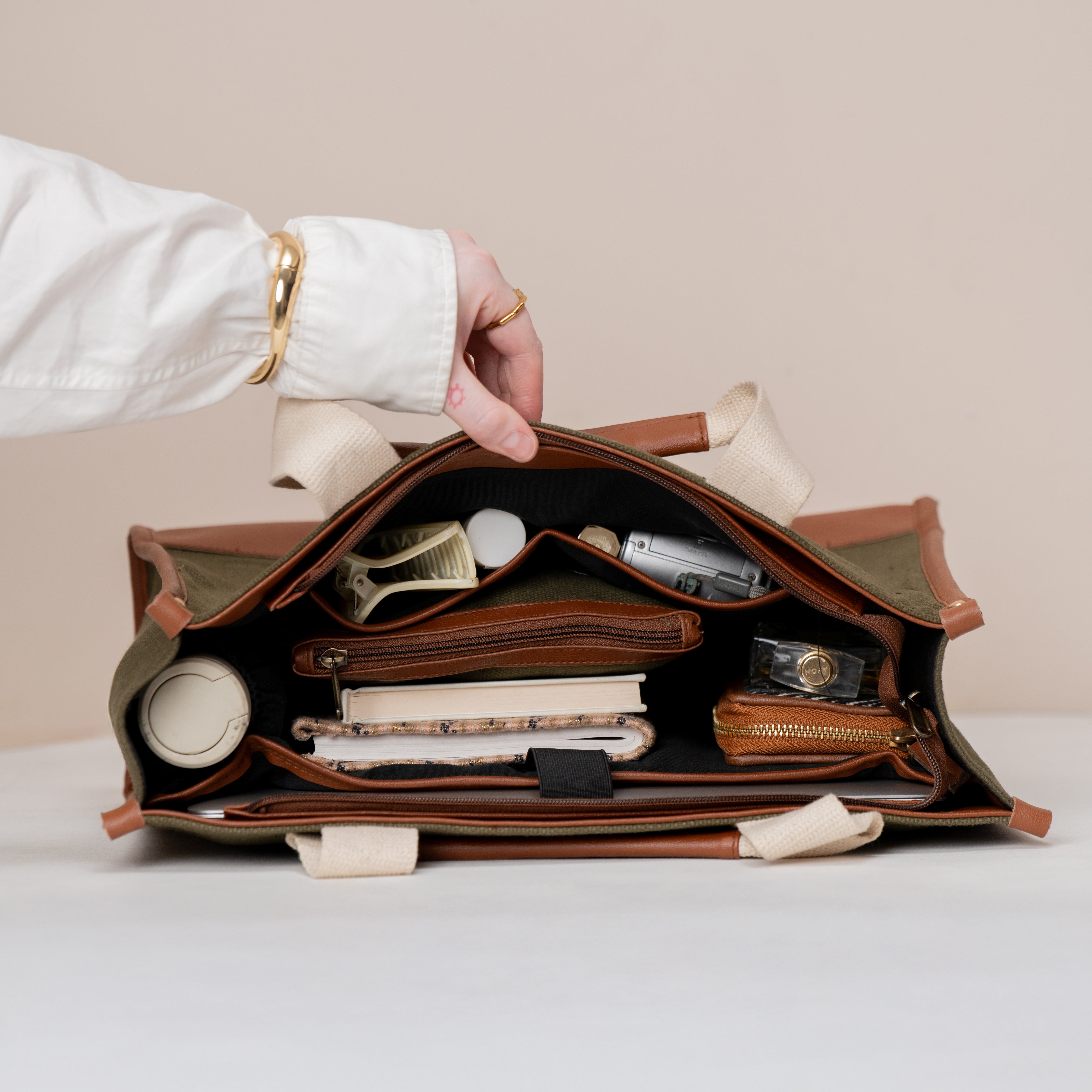 Sage Canvas Office Tote Bag