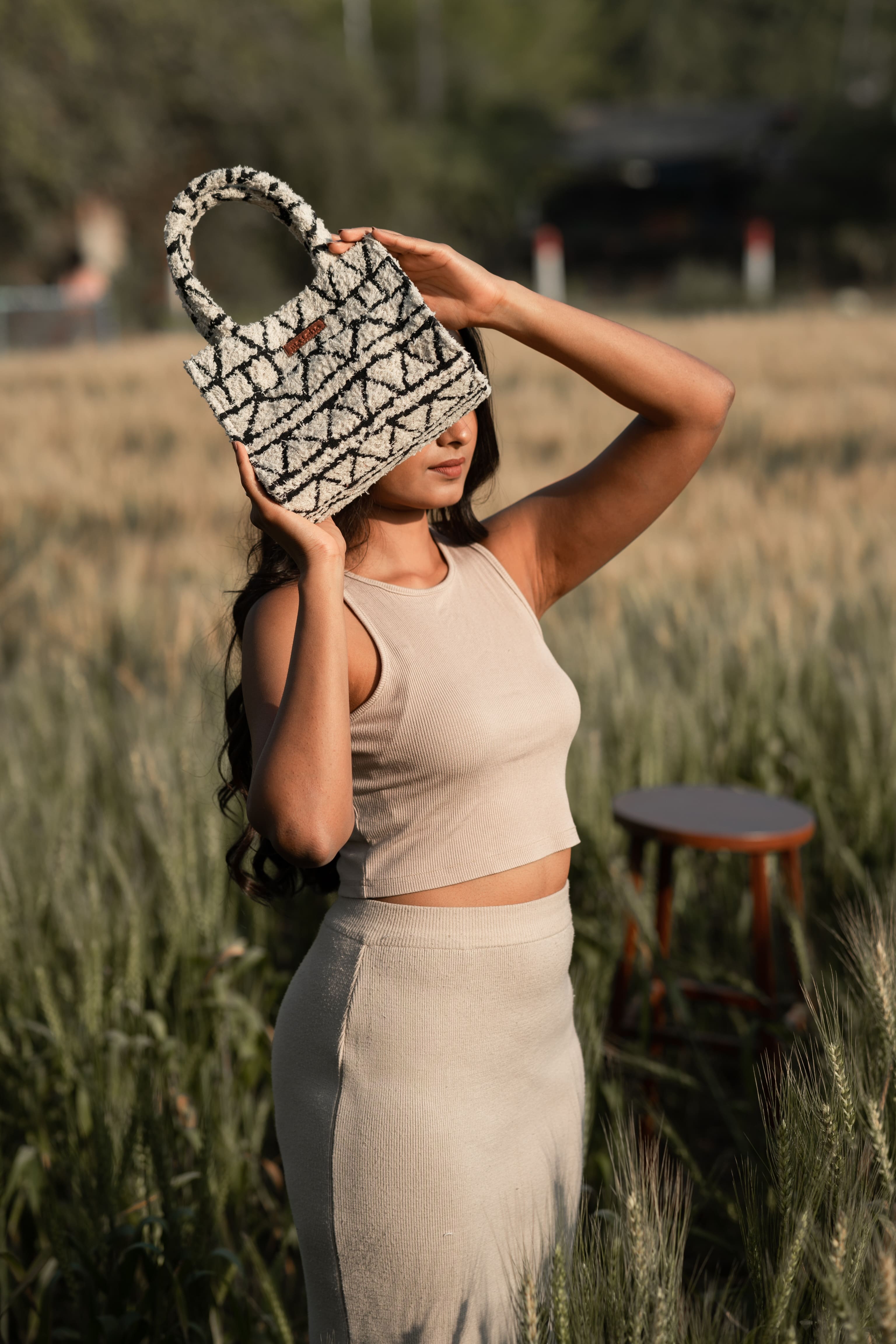 Monochrome Fuzz Box Bag (SMALL)