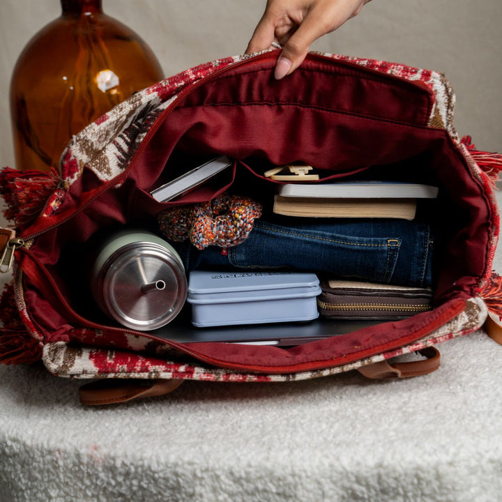 Tribal Rouge Ruffle Beach Tote