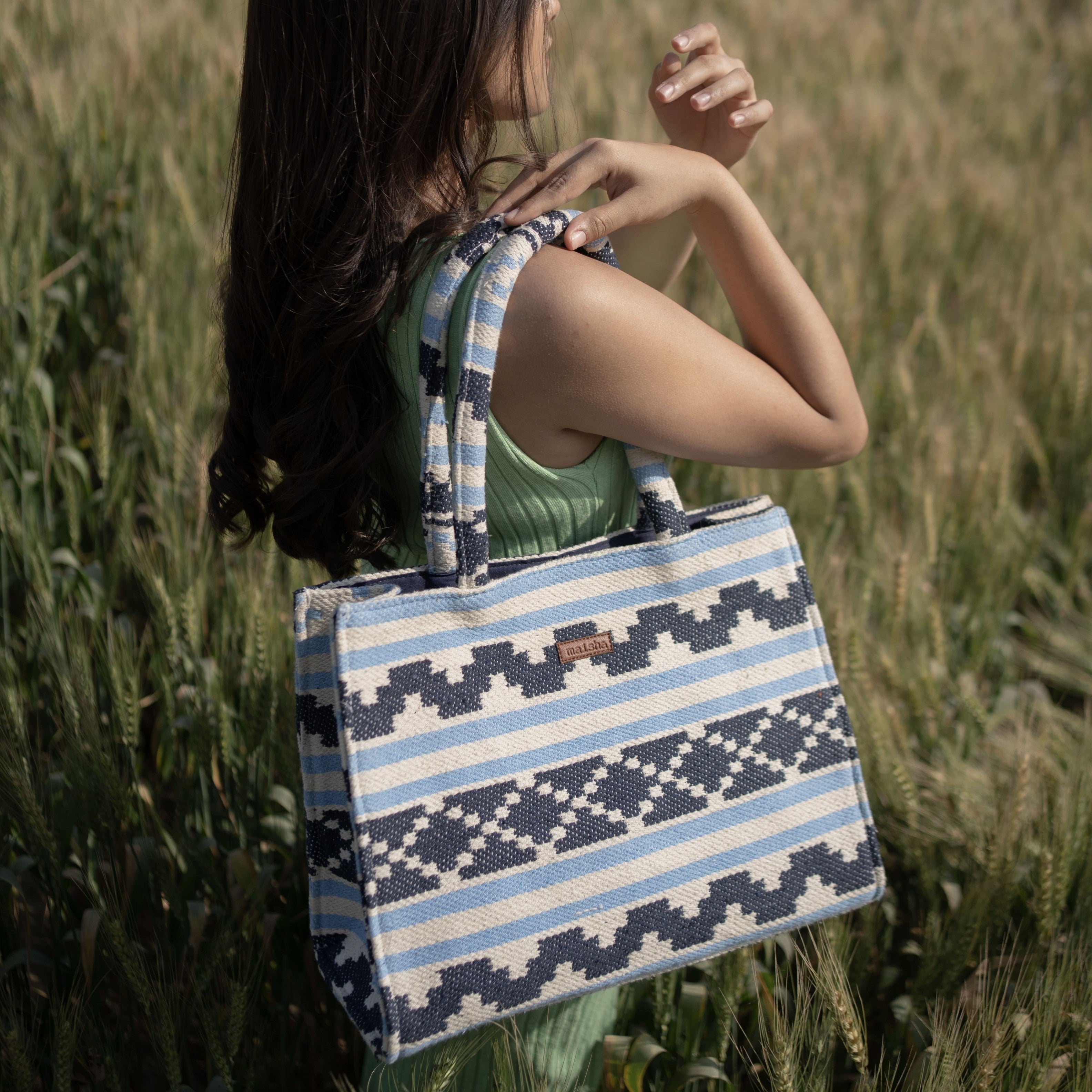 Indigo Blues Box Bag (LARGE)