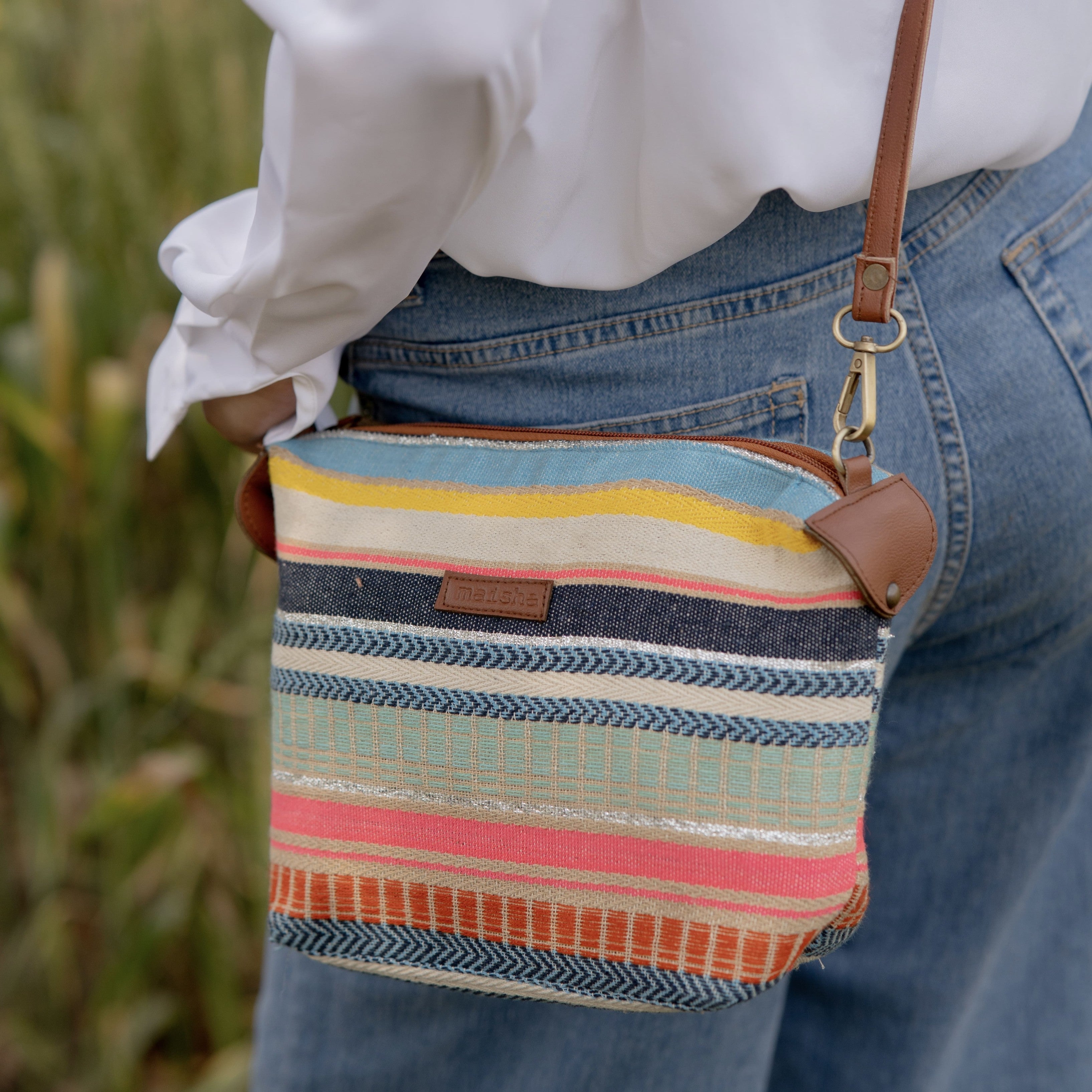 Multicolour Stripes Pouch / Sling Bag