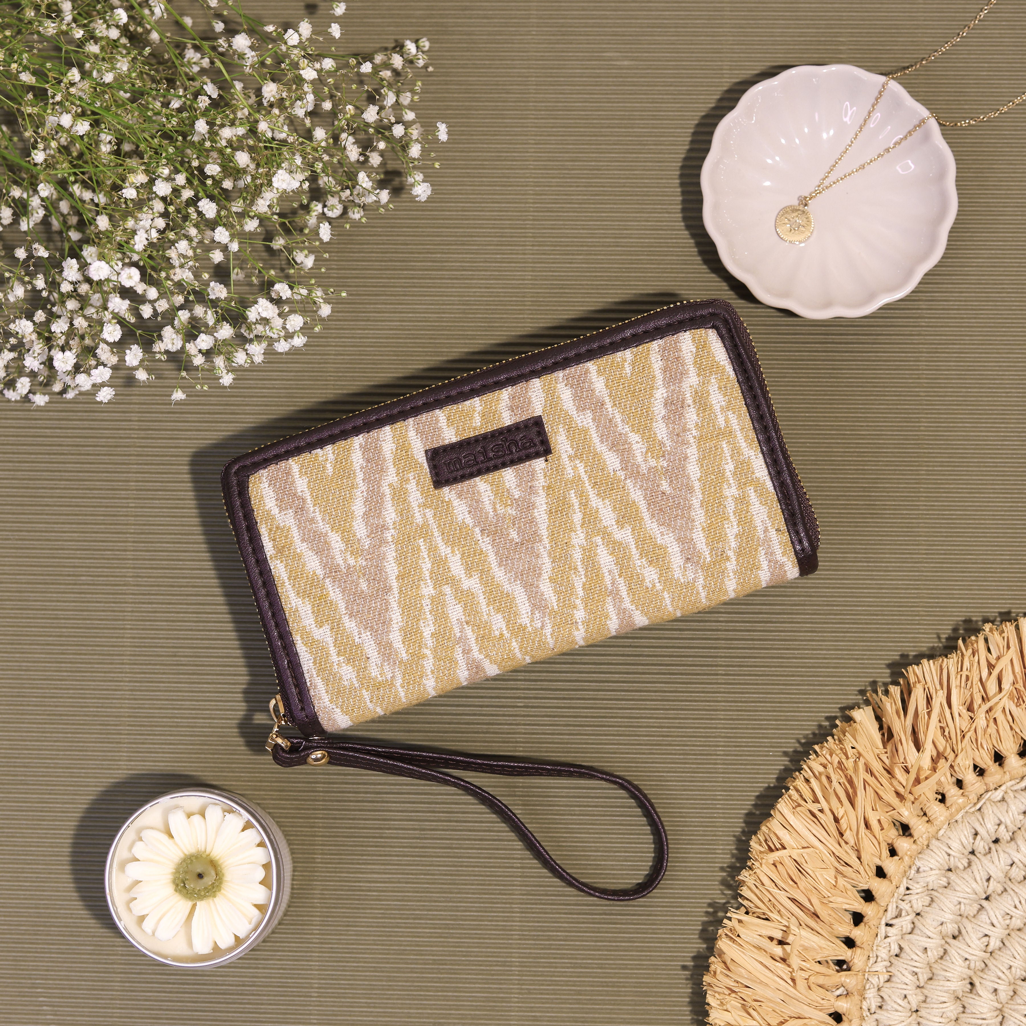 Buttercream Ikkat Wallet