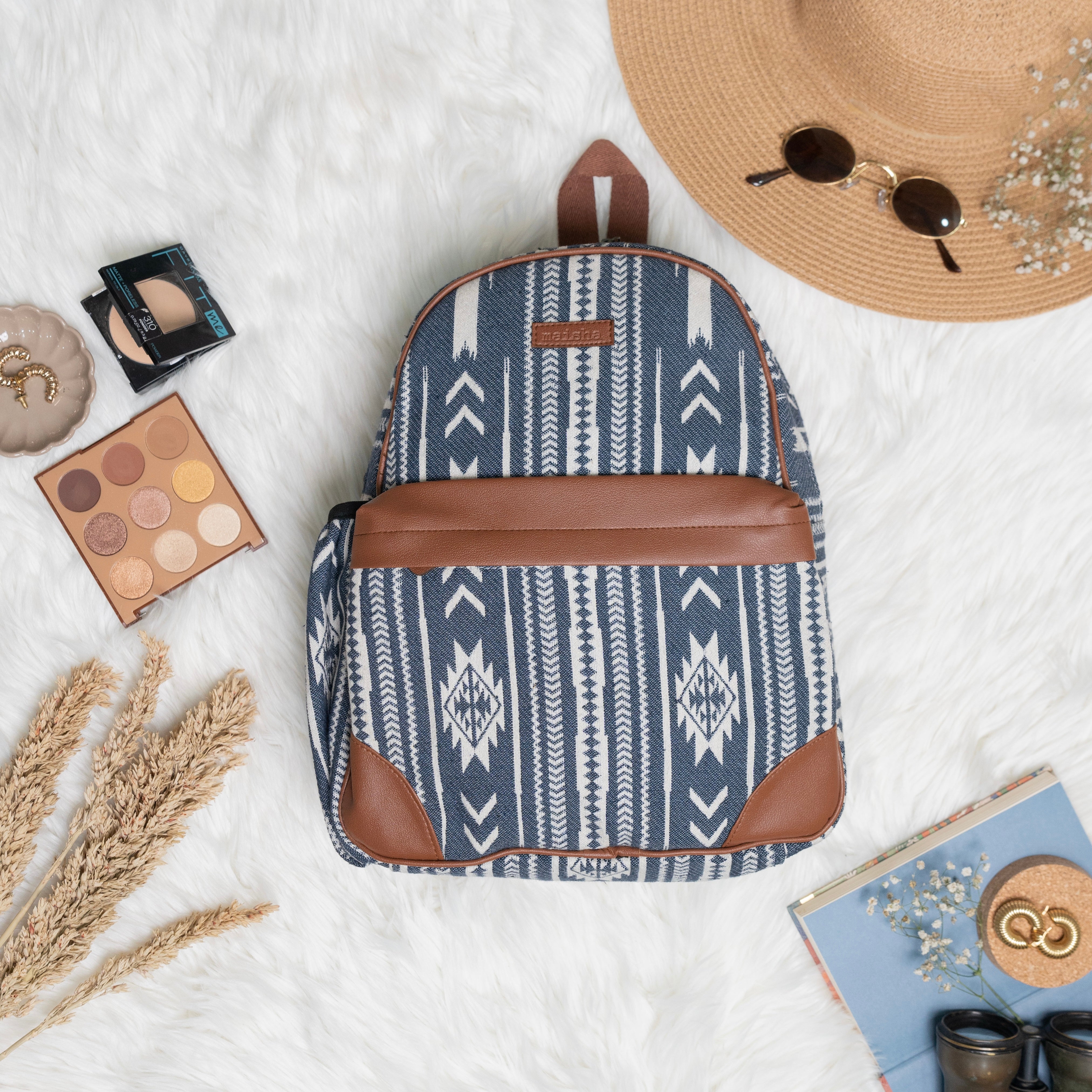 Adventurous Blue Compact Backpack Bag