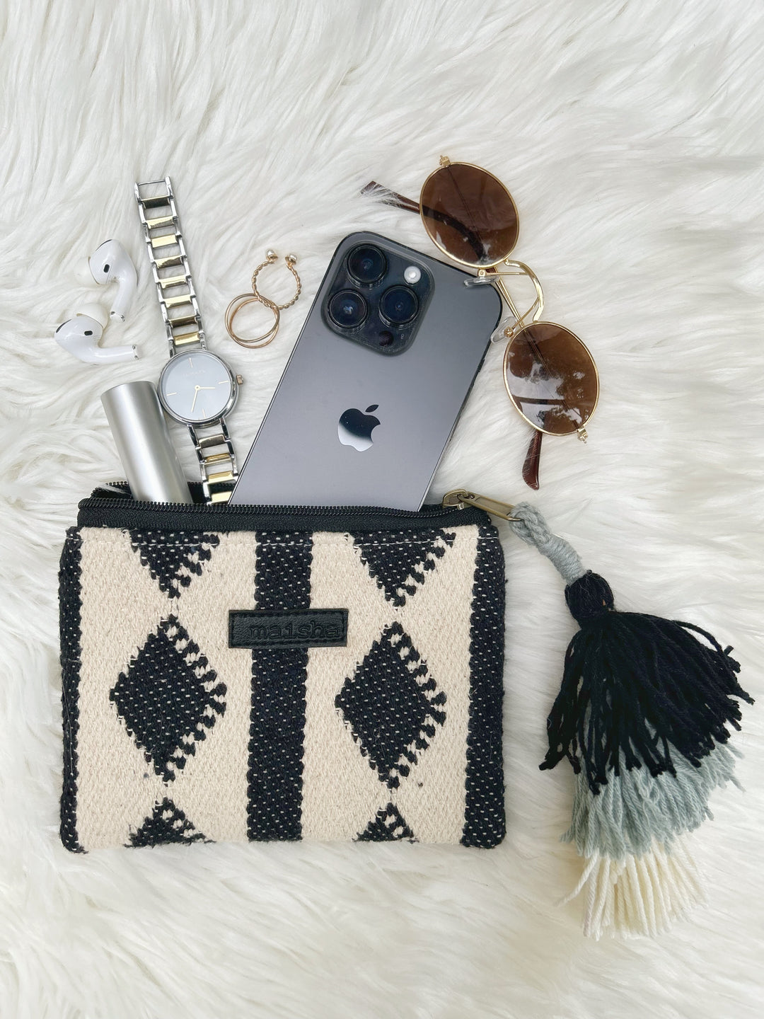 Monochrome Charm Mini Pouch