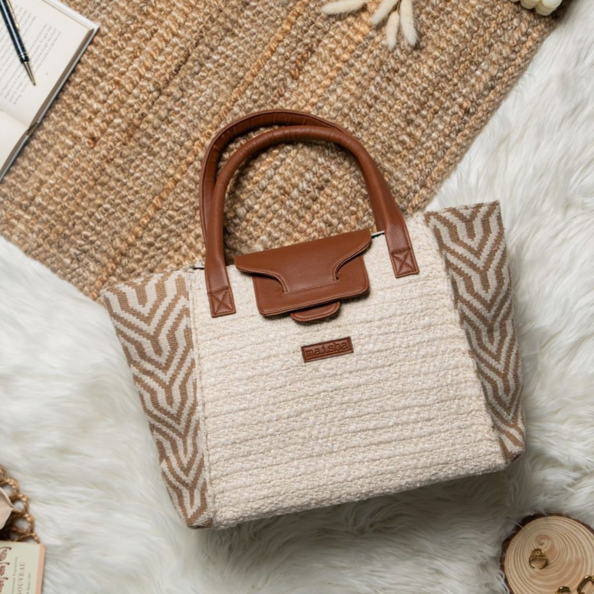 Walnut Weave Boat Tote Bag