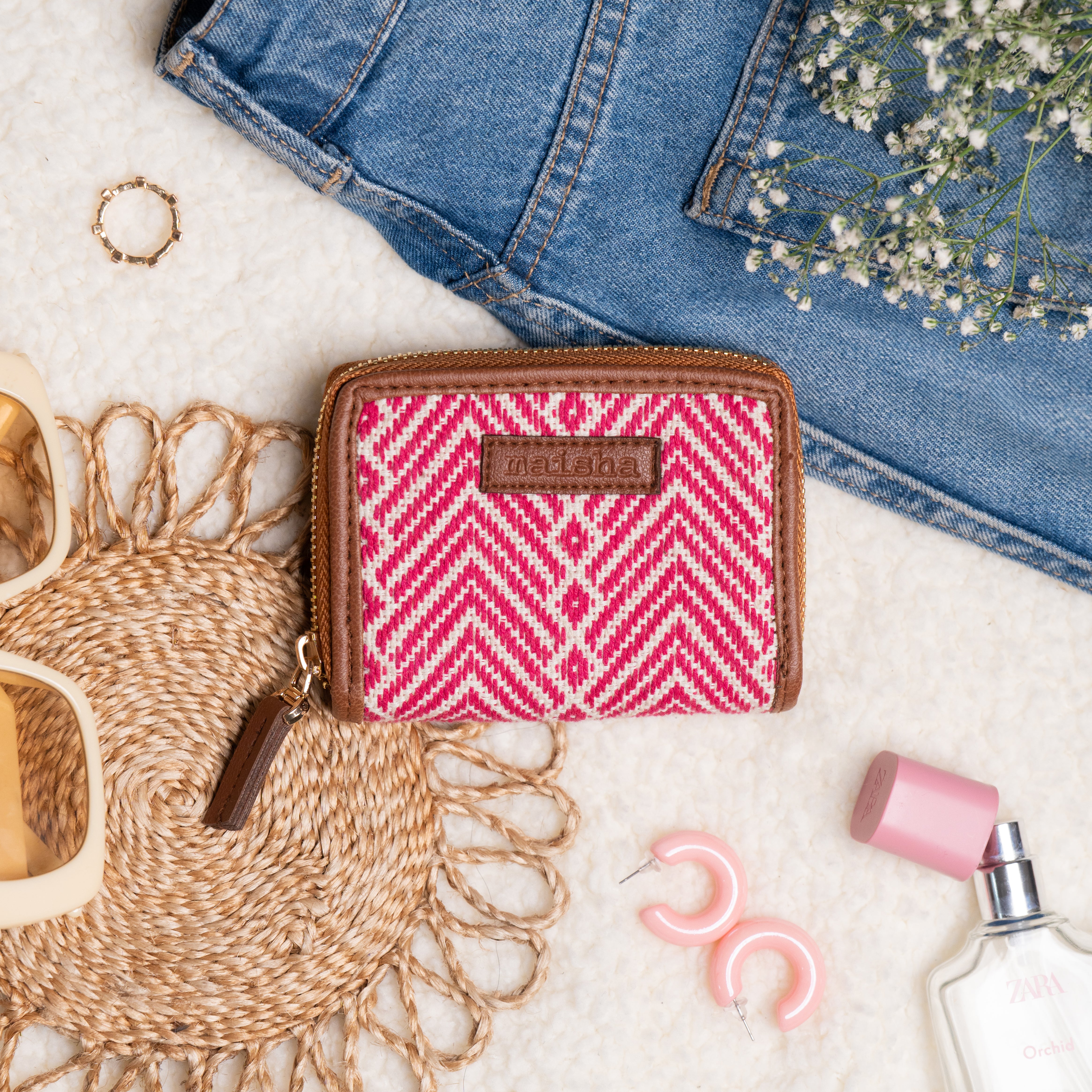 Magenta Maze Compact Wallet