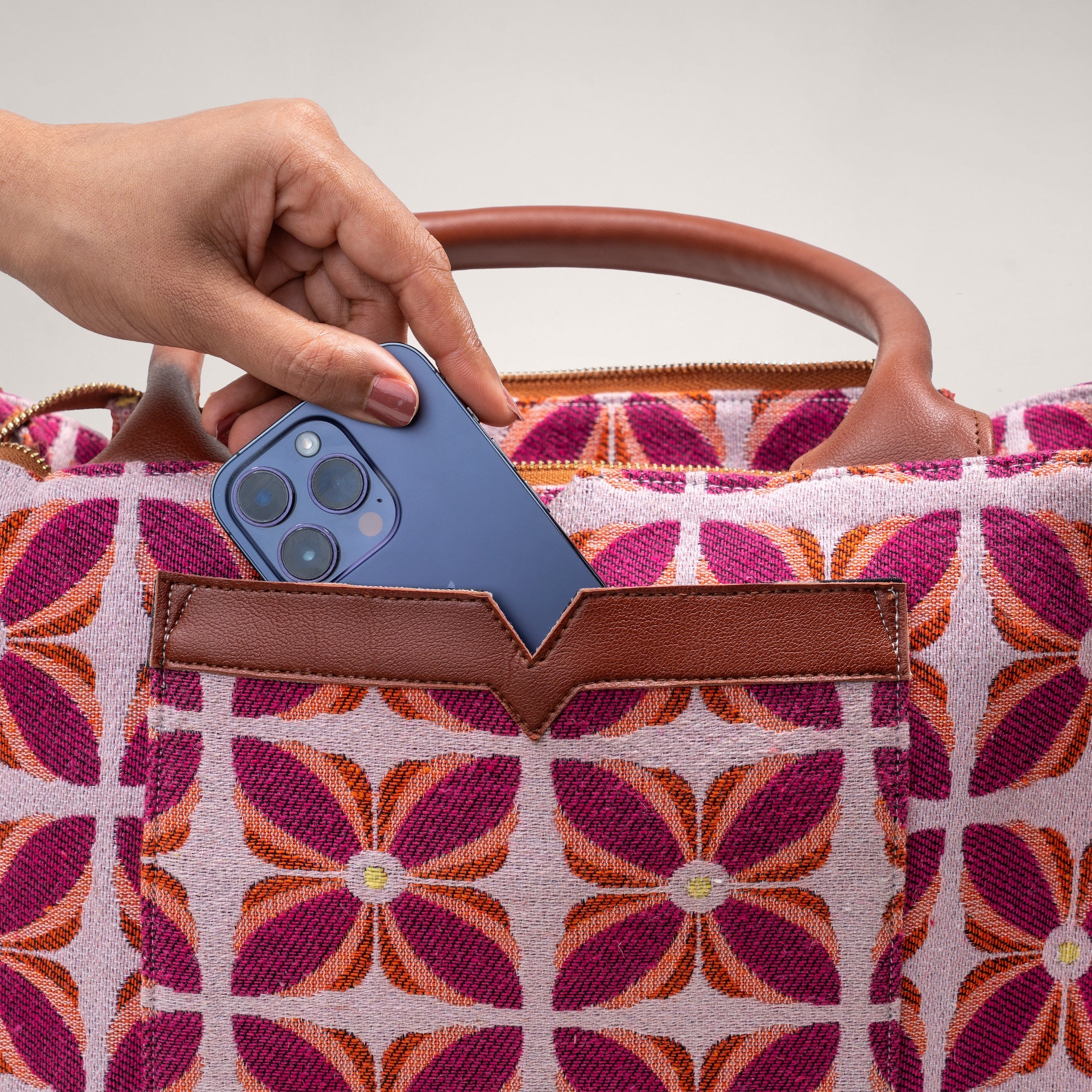 Pink Mogra Box Bag (Large)