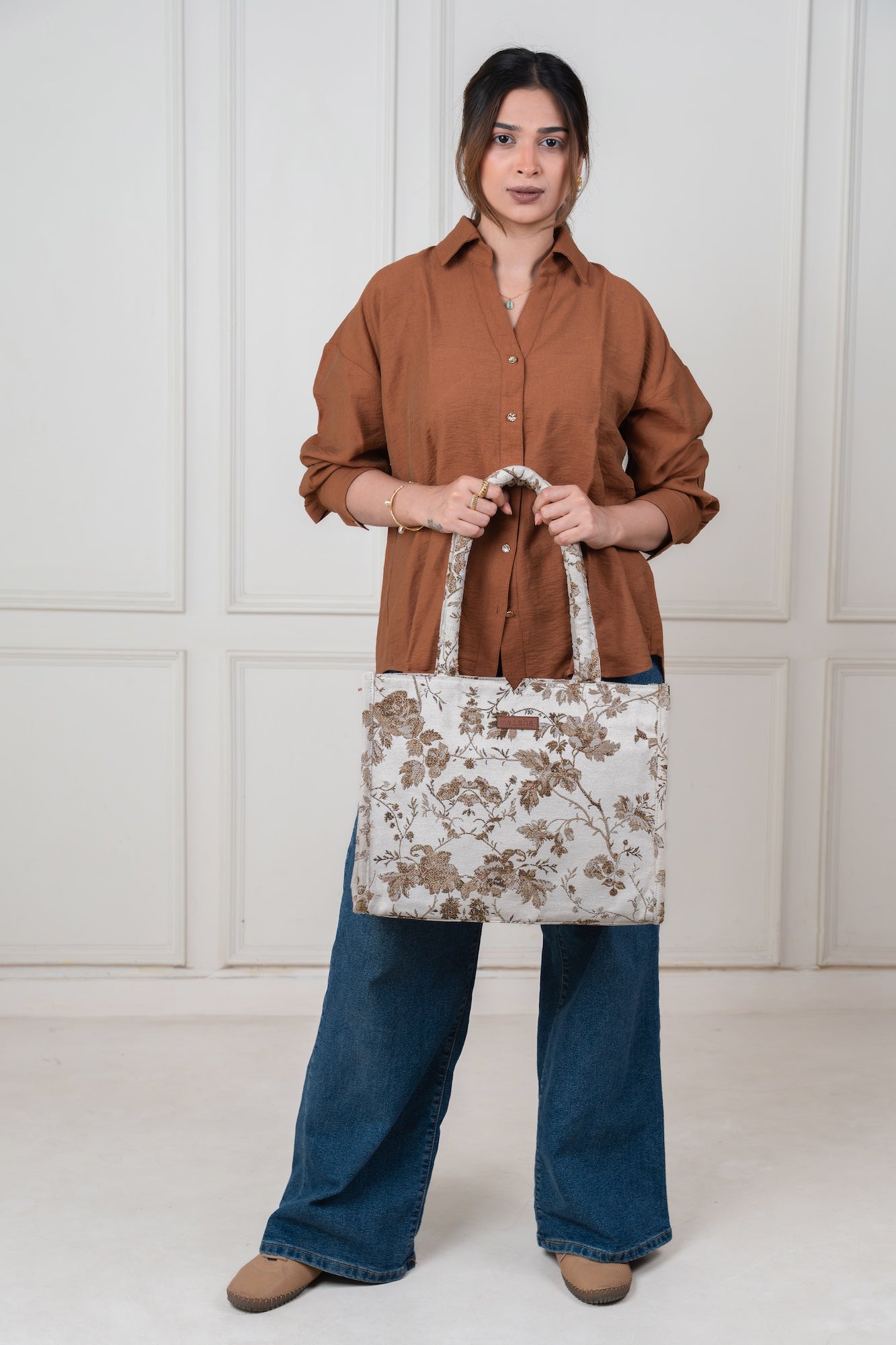 Golden Bloom Box Bag (Large)