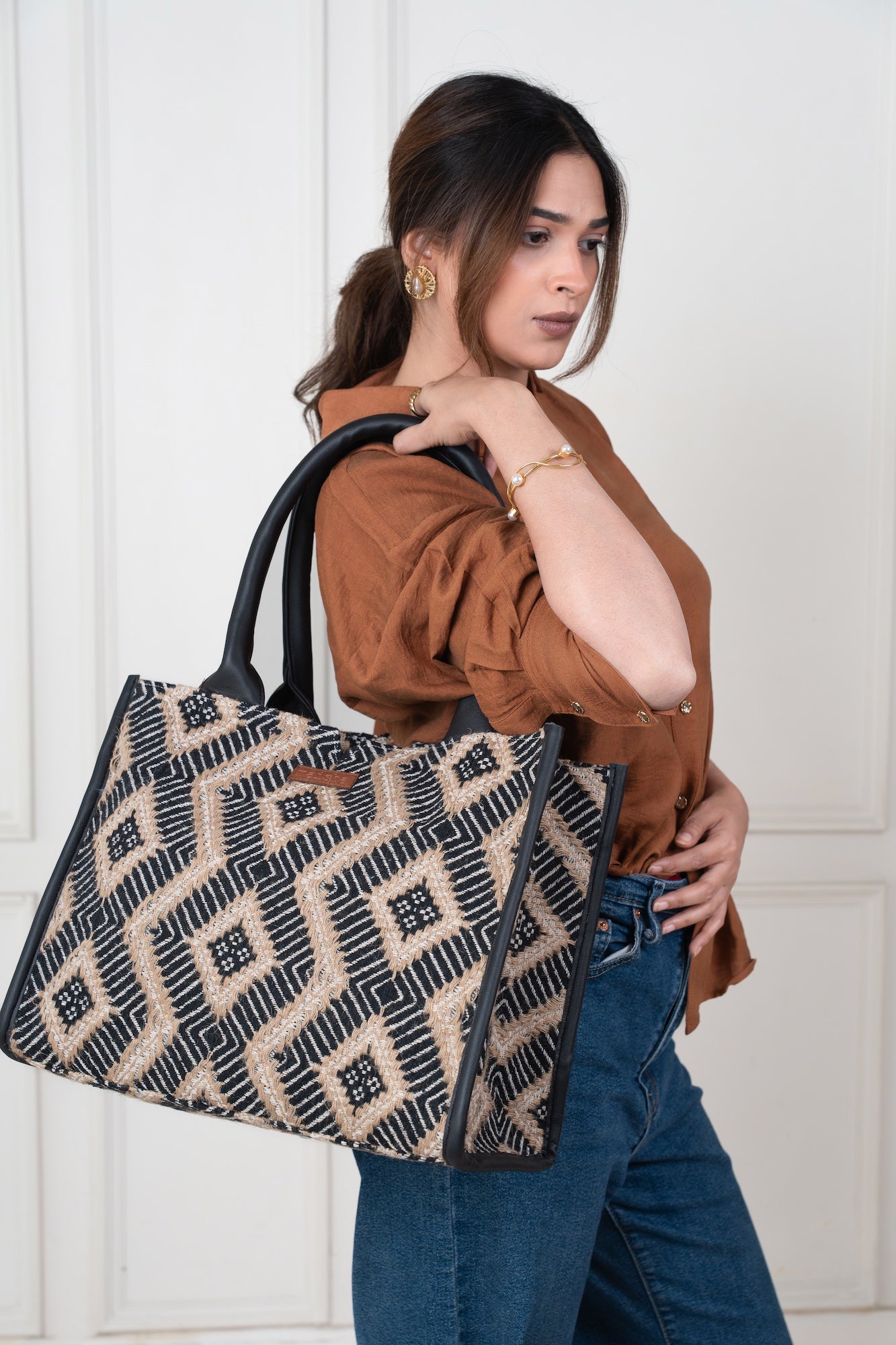 Sahara Grid Box Bag (Large)