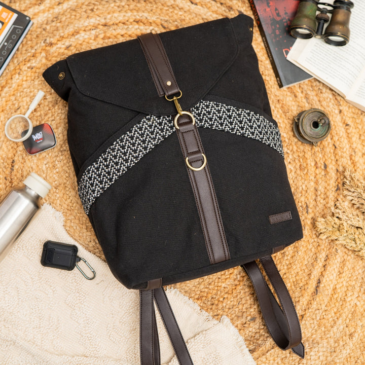 Charcoal Black Unisex Backpack Bag