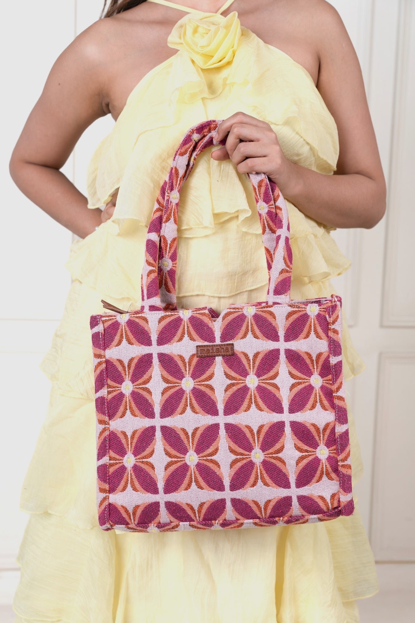 Pink Mogra W Box Bag (Medium)