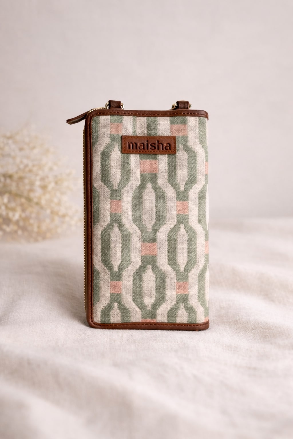 Sage Weave Mobile Wallet Sling