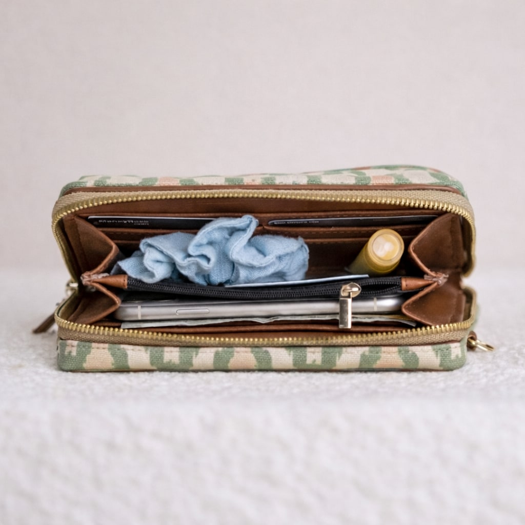 Sage Weave Mobile Wallet Sling