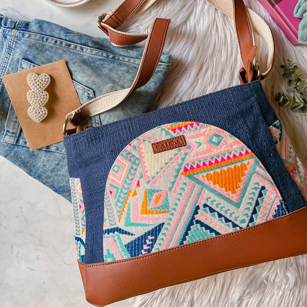 Fashionable Flower Pattern Versatile & Elegant Chest Bag With