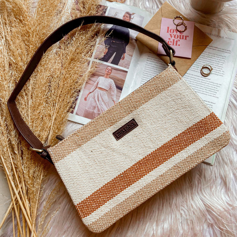 Buttercream Glitch Hobo Baguette Bag – Maisha Lifestyle Products PVT LTD