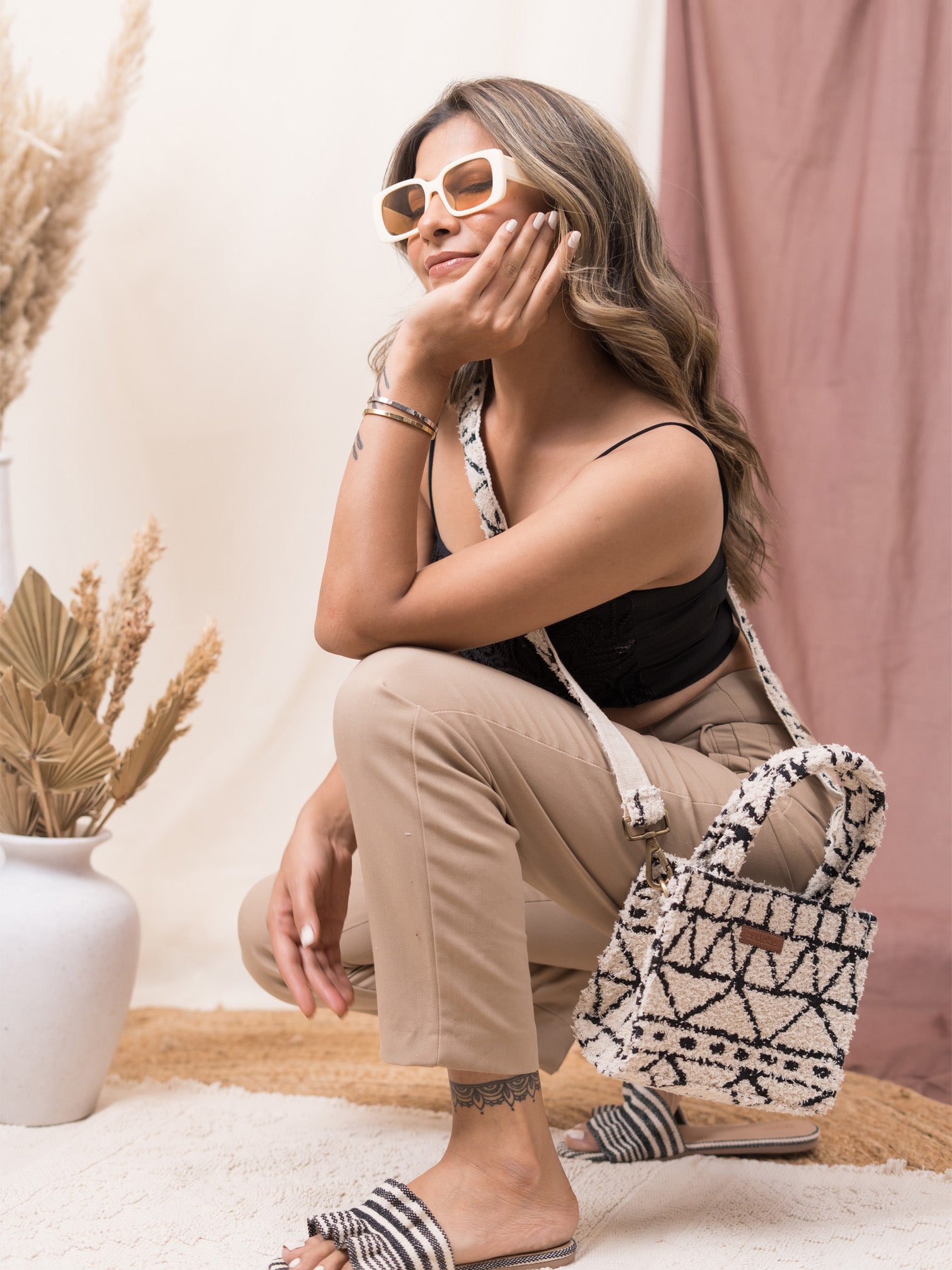 Monochrome Fuzz Box Bag Small