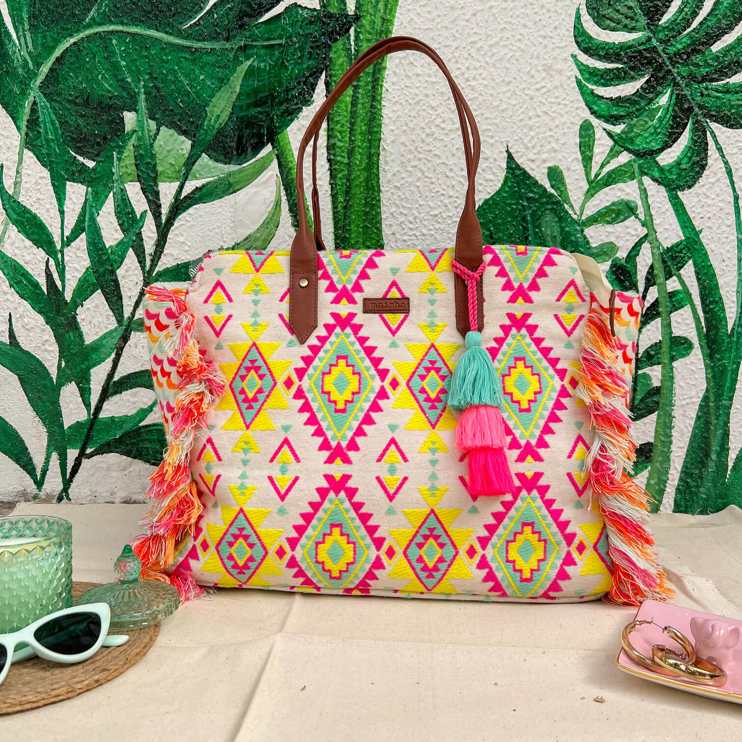 Citrus Burst Ruffle Beach Tote